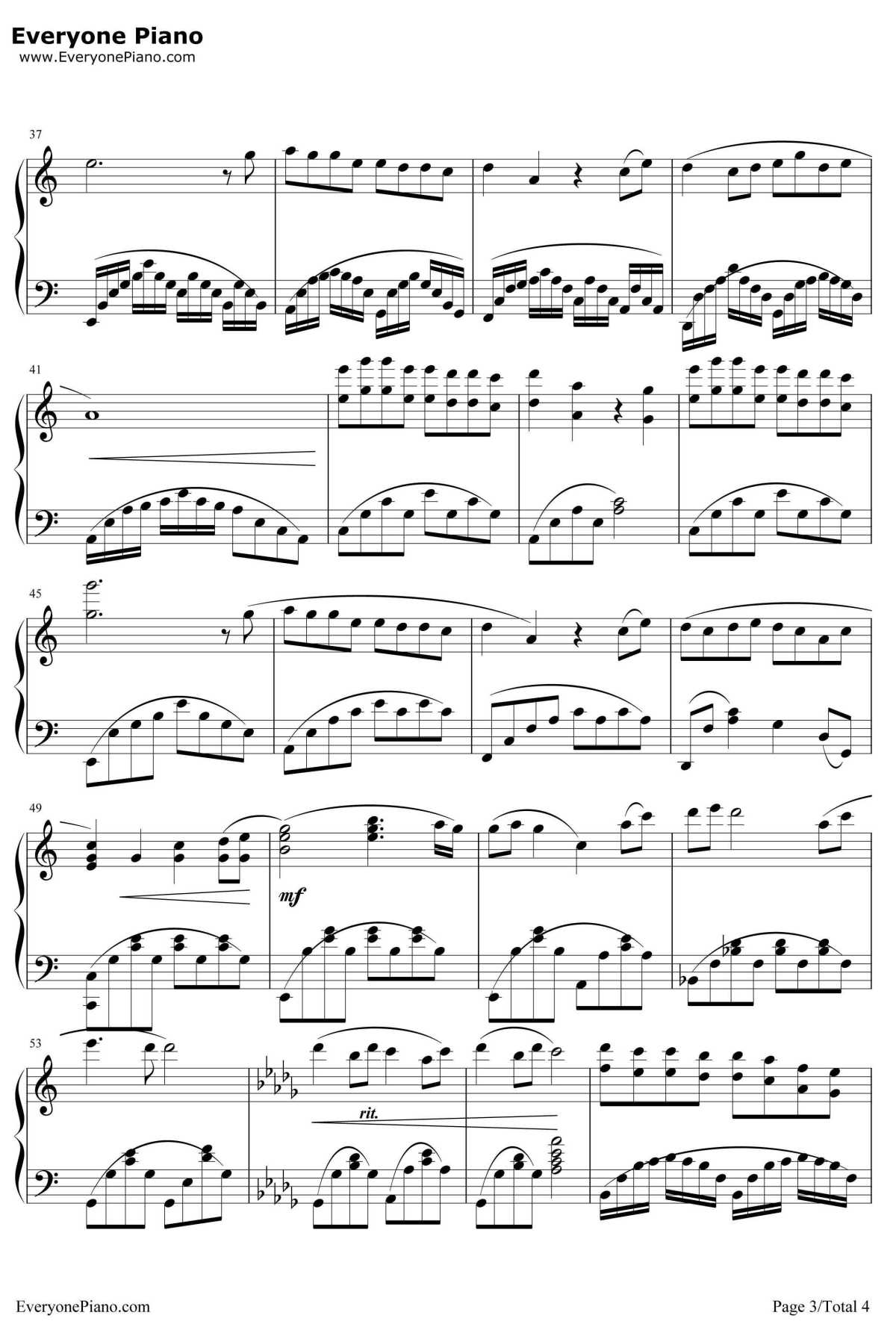 Colors of the Wind钢琴谱-VanessaWilliams　凡妮莎·威廉斯-风中奇缘主题曲3