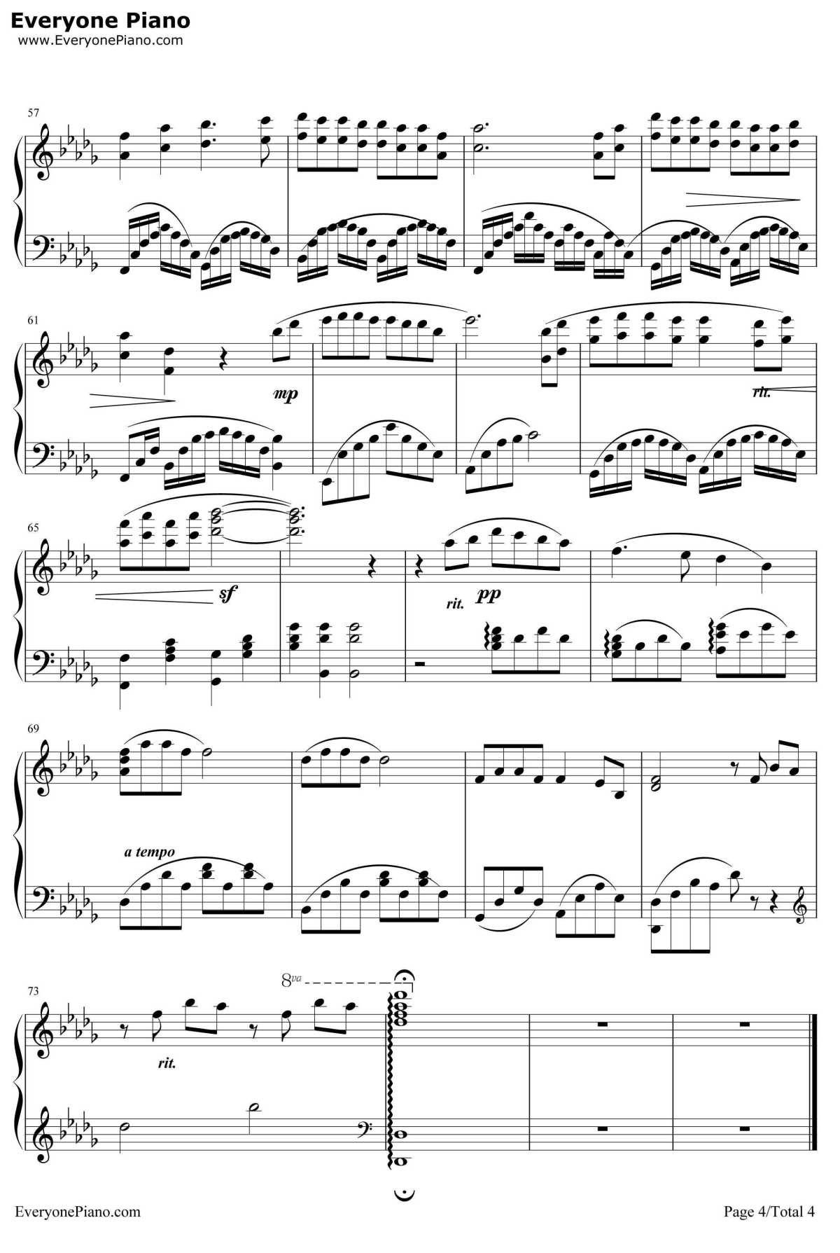 Colors of the Wind钢琴谱-VanessaWilliams　凡妮莎·威廉斯-风中奇缘主题曲4