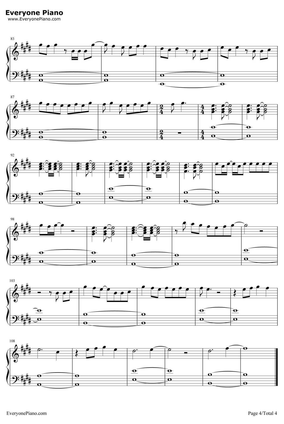 Collateral Love钢琴谱-黄子韬4