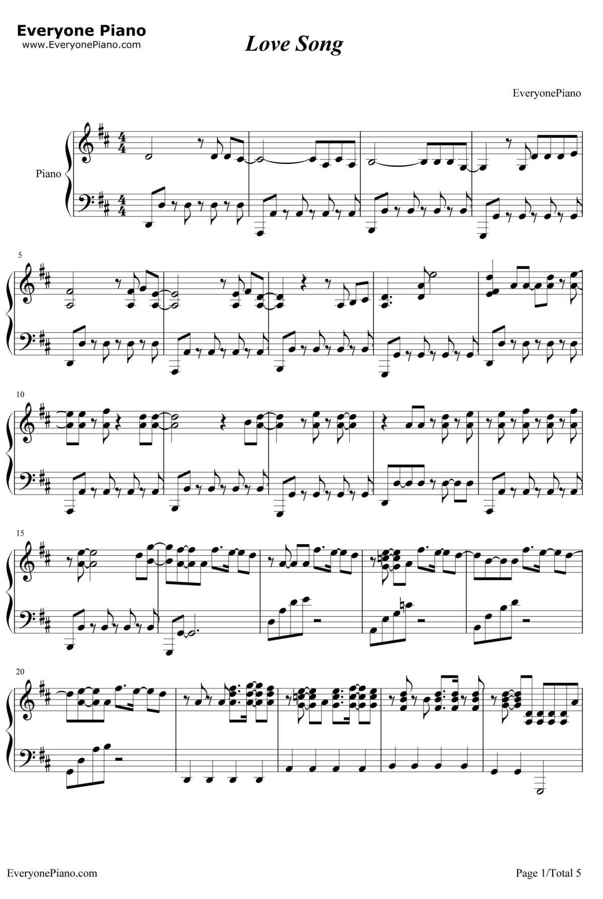 Love Song钢琴谱-BigBang1