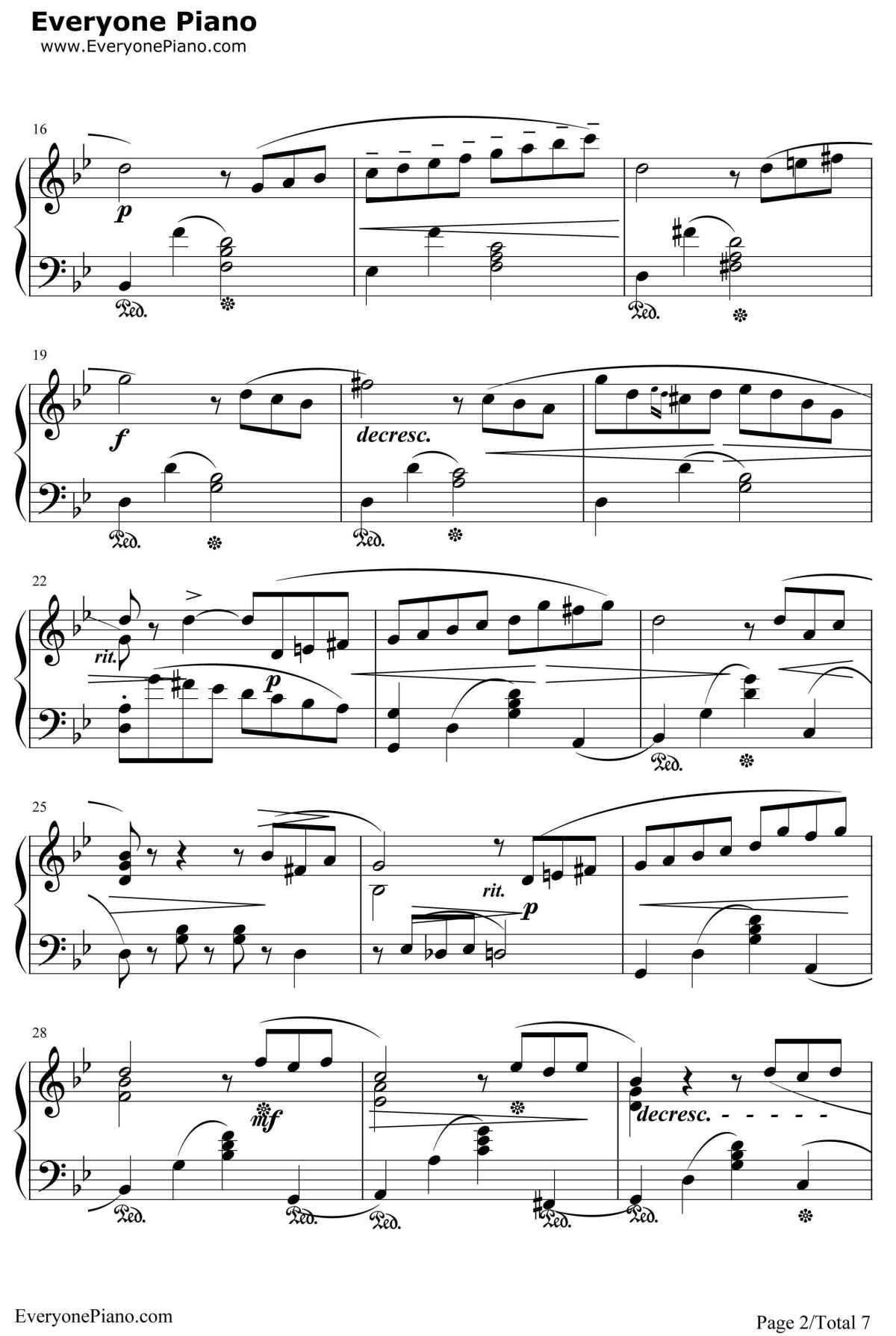 六月船歌钢琴谱-柴可夫斯基Tchaikovsky2