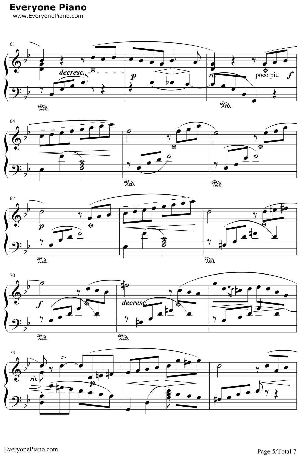 六月船歌钢琴谱-柴可夫斯基Tchaikovsky5