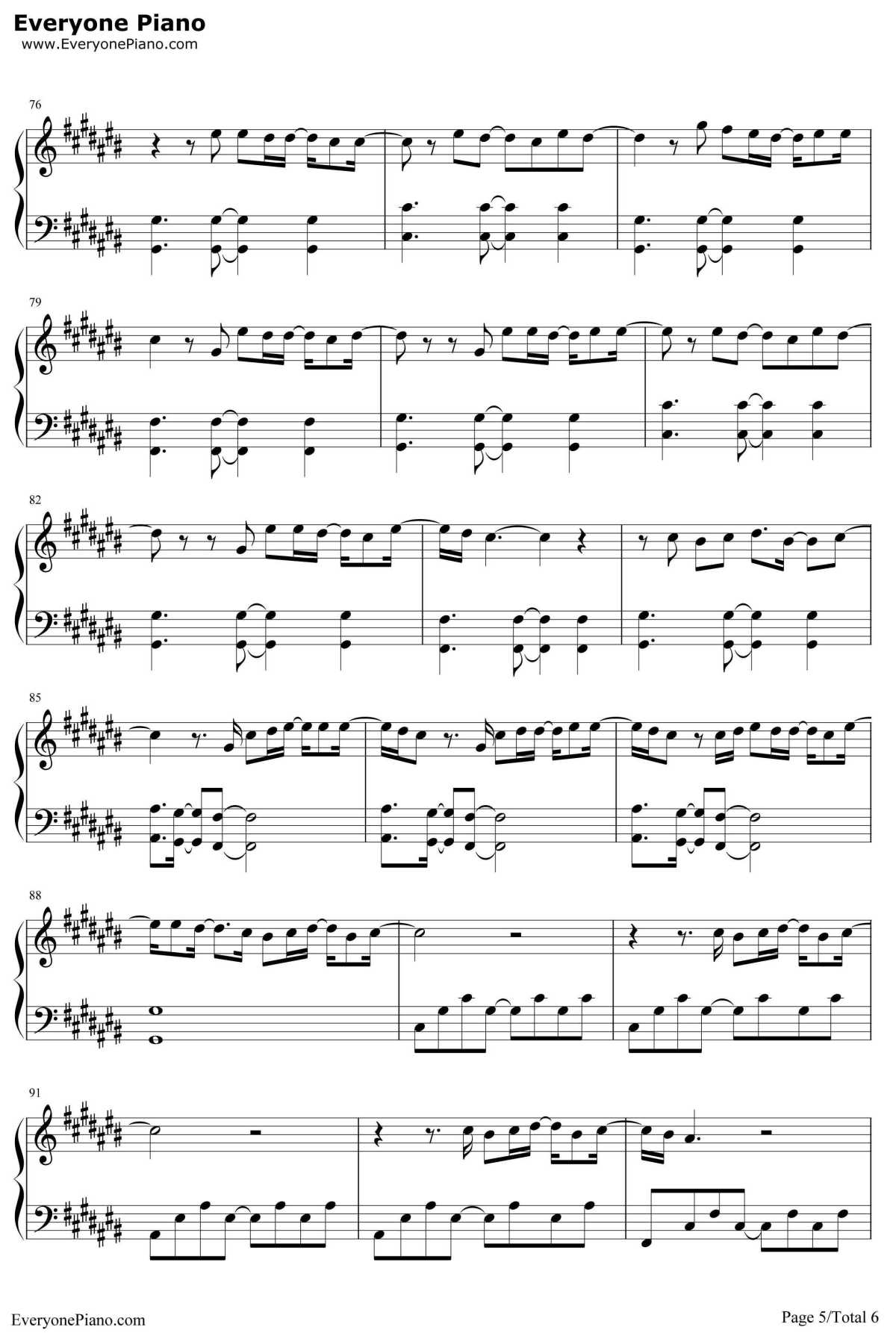 青春白皮书钢琴谱-汪苏沦-小情书告白版推广曲5