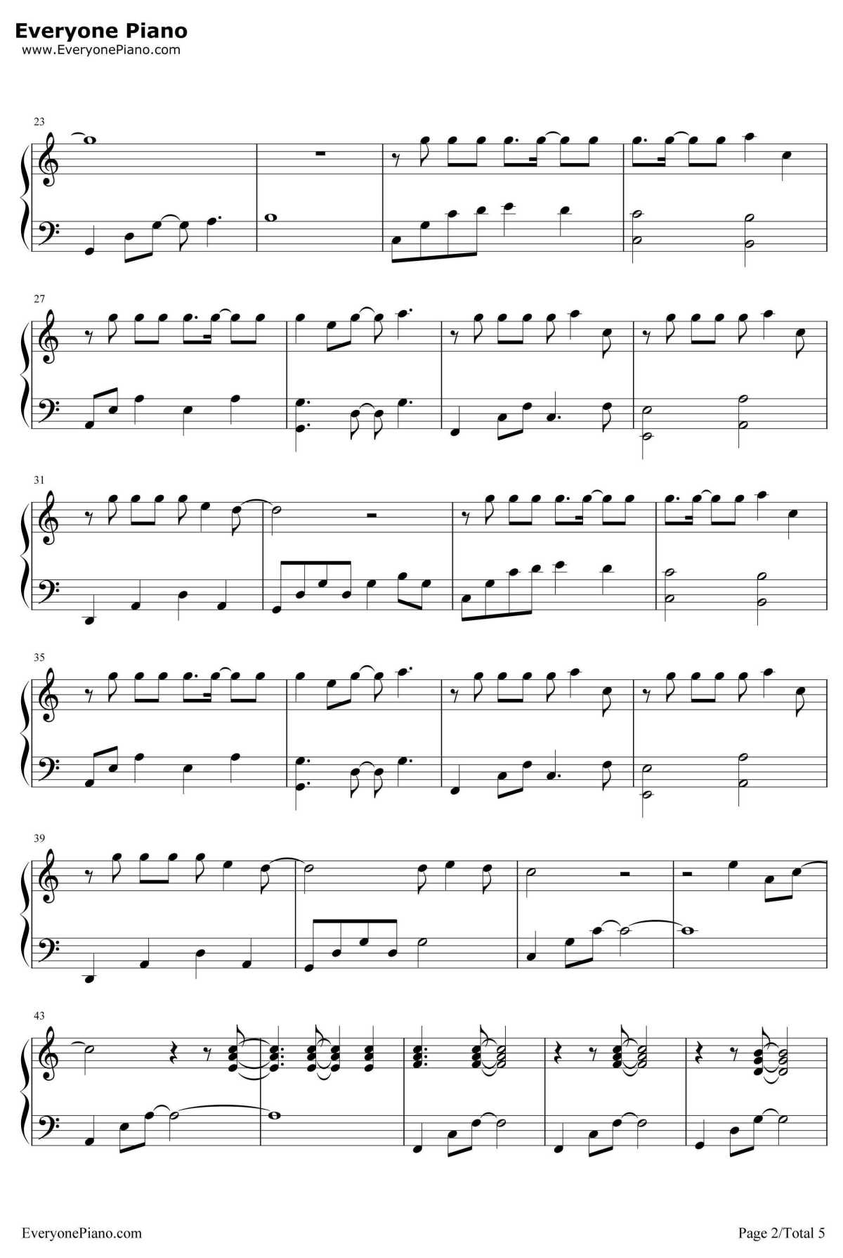 我变了钢琴谱-李宇春2