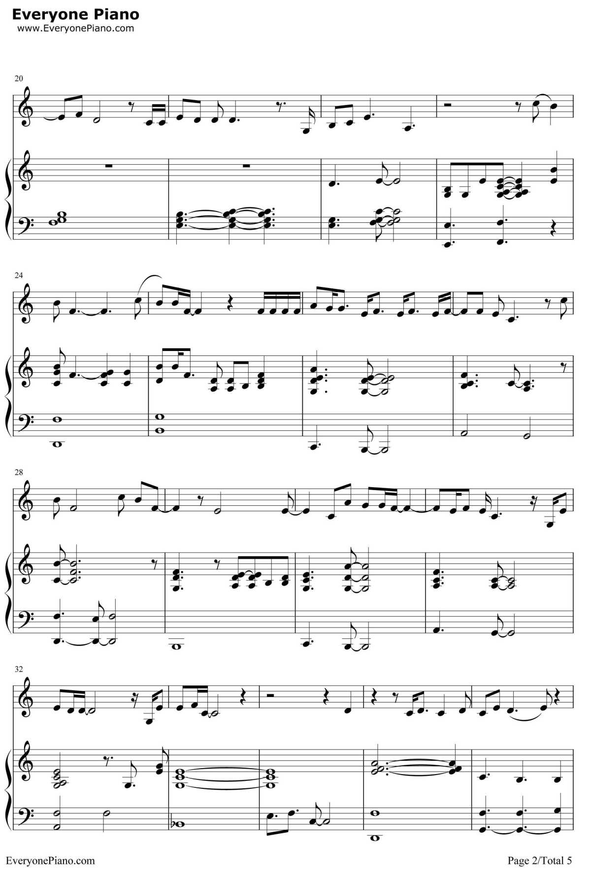 Gravity钢琴谱-SaraBareilles2