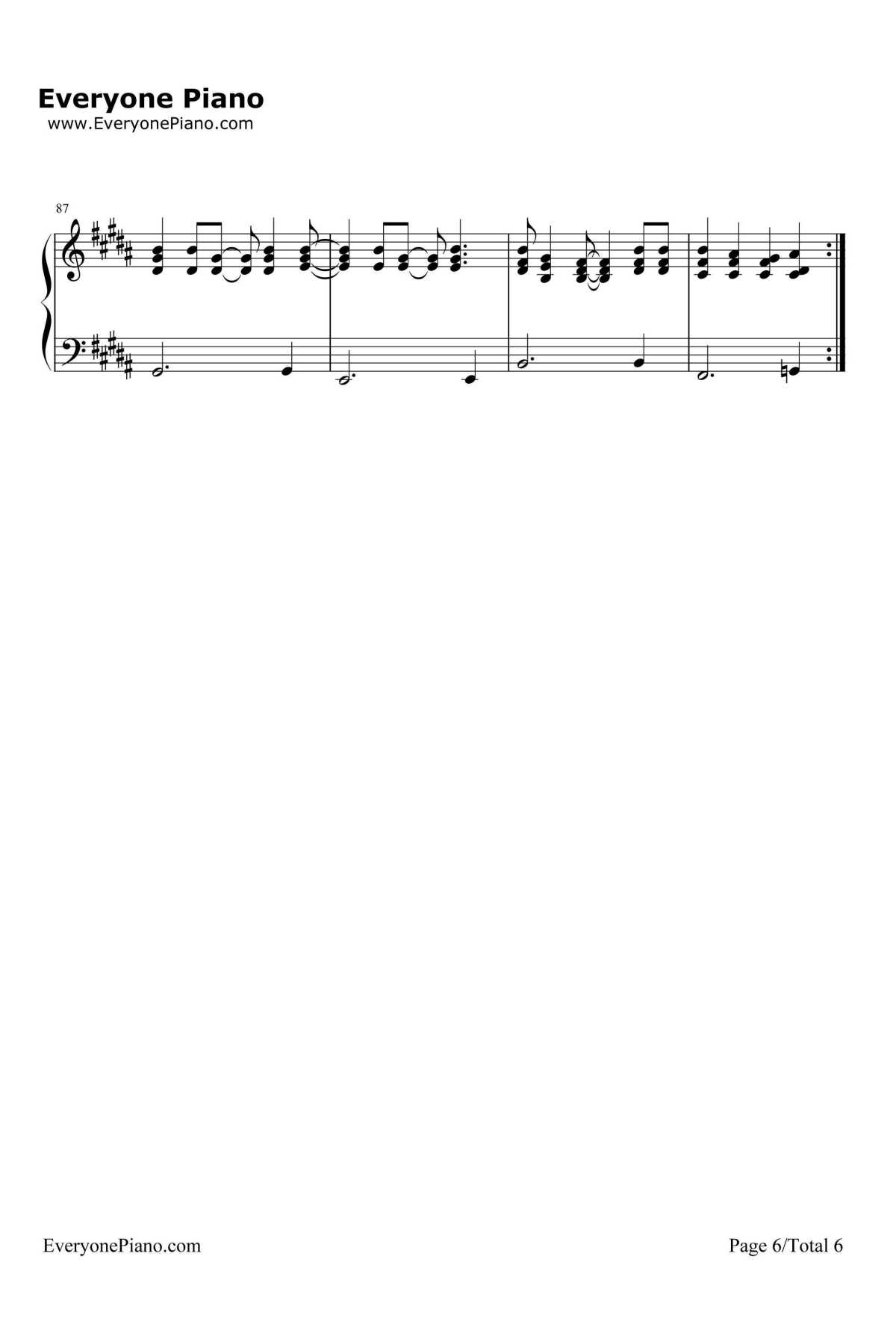 没离开过钢琴谱-林志炫-《我是歌手》6