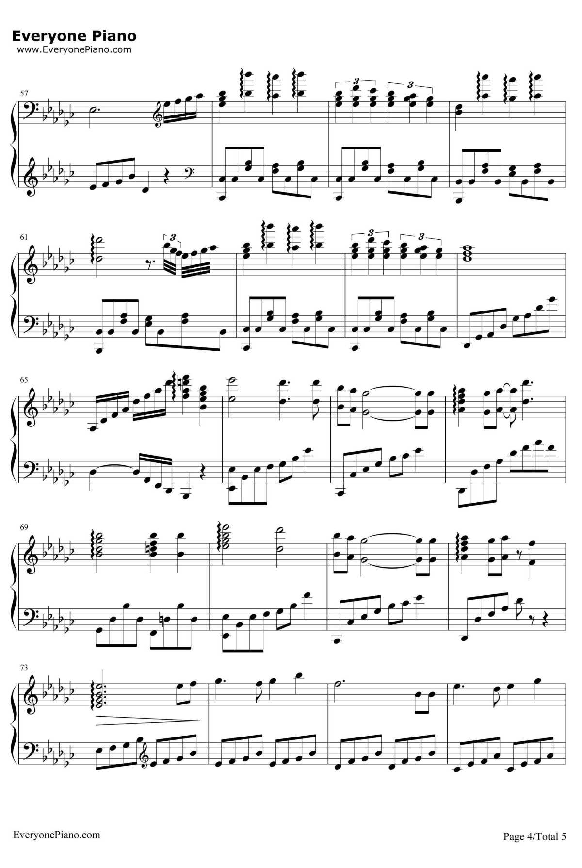 Carrying You钢琴谱-井上杏美-天空之城ED4