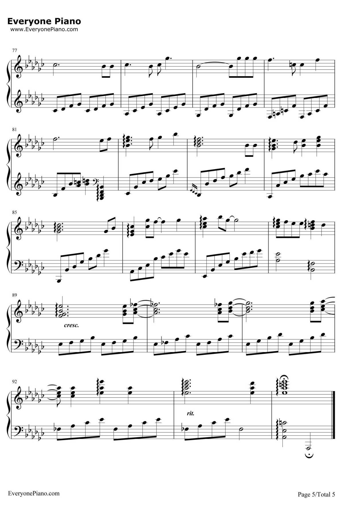 Carrying You钢琴谱-井上杏美-天空之城ED5