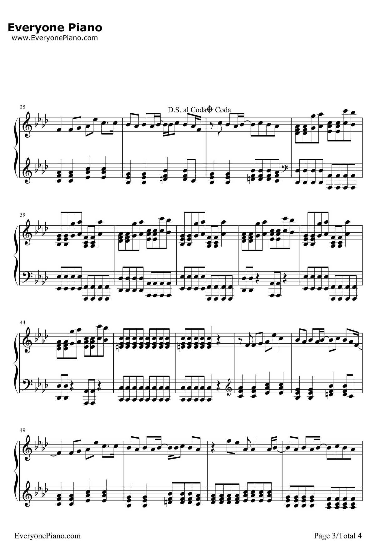 Boulevard Of Broken Dreams钢琴谱-GreenDay3