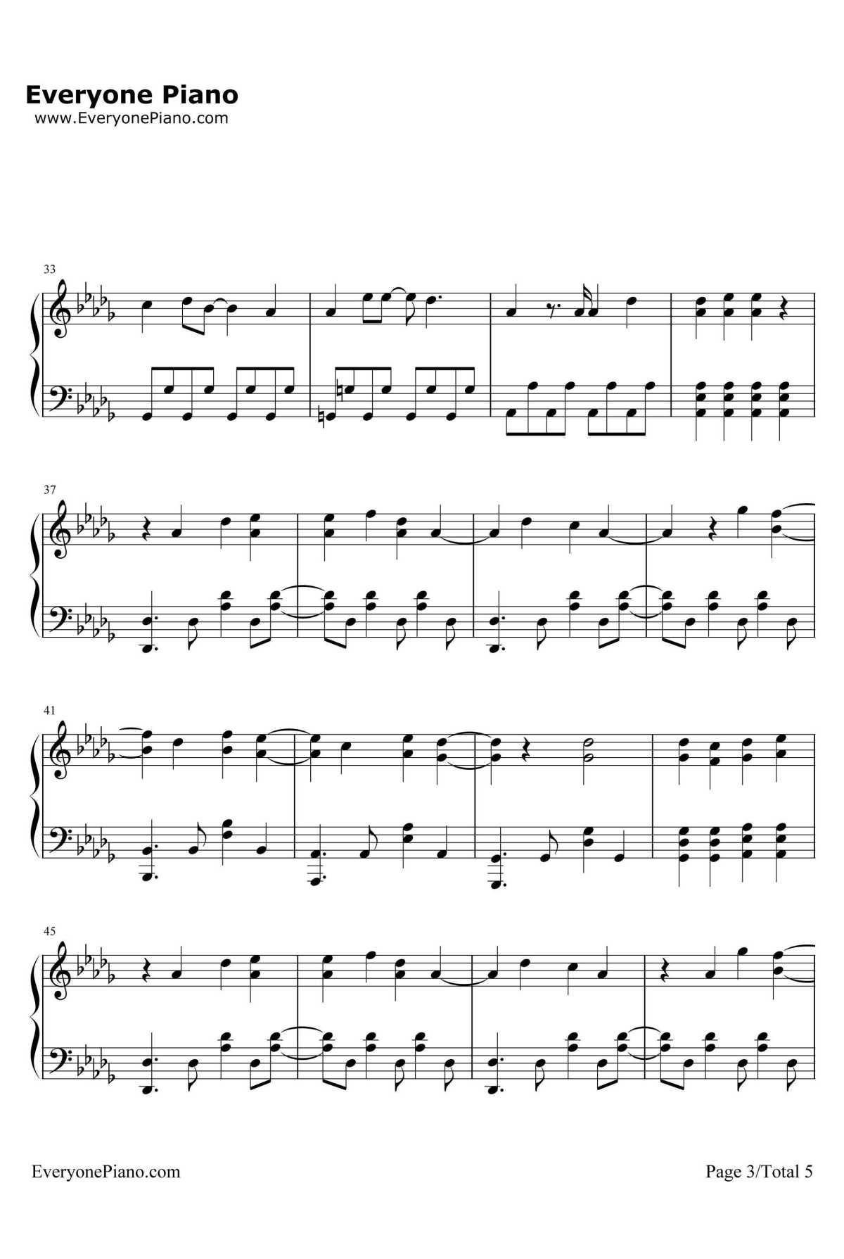 ファイター钢琴谱-BUMPOFCHICKEN-3月的狮子ED3