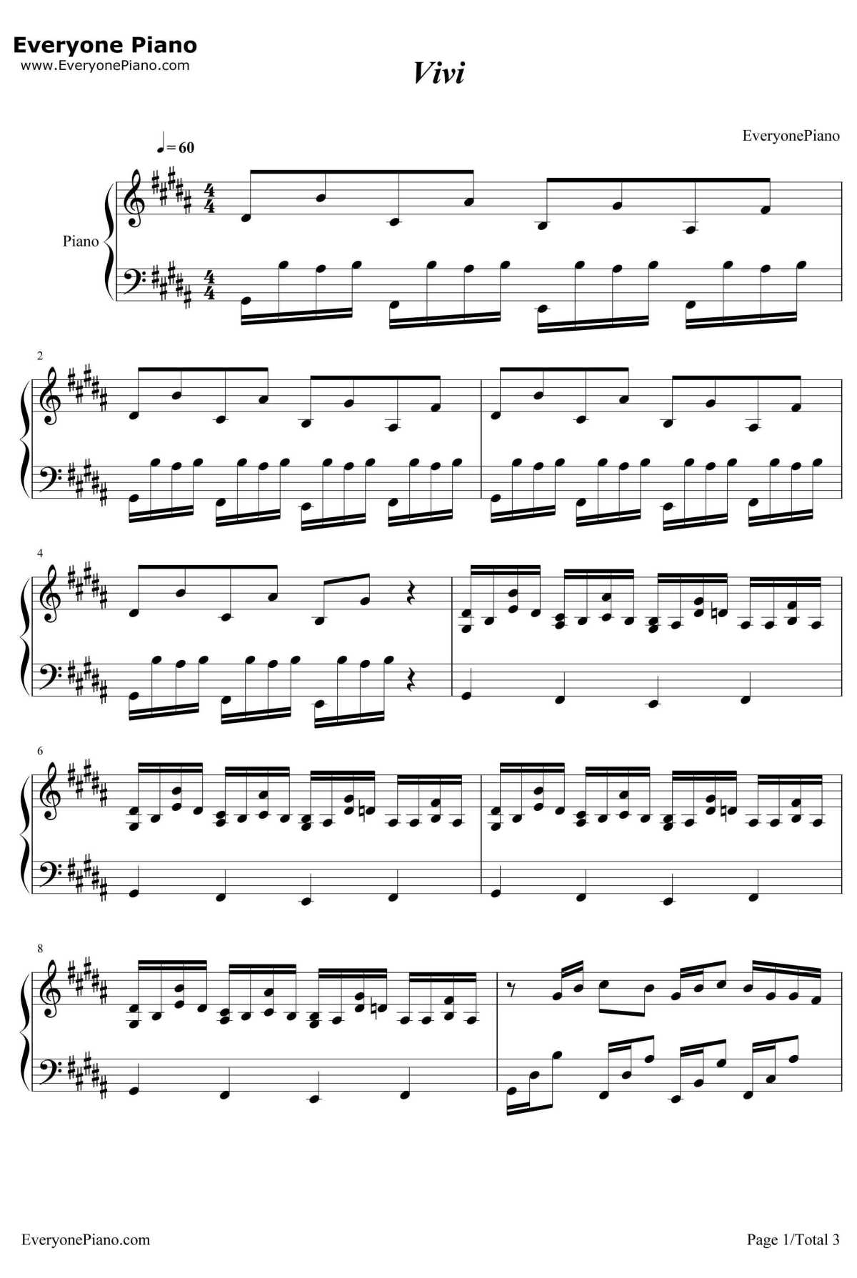 vivi钢琴谱-米津玄师1