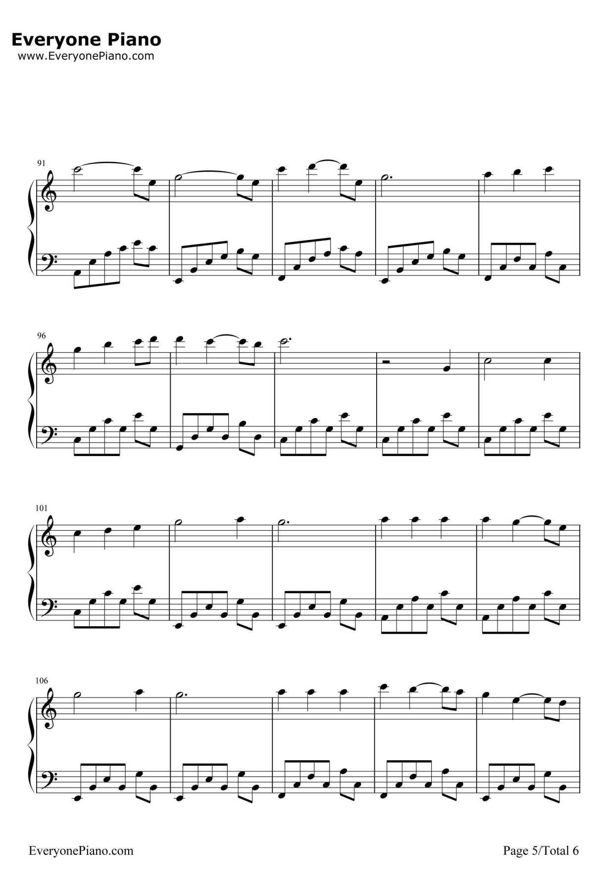 放心去飞钢琴谱-小虎队5