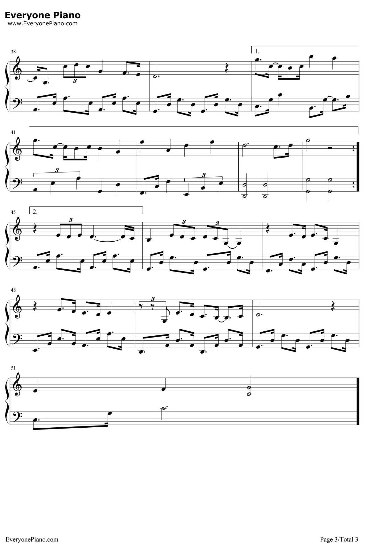 故意钢琴谱-何洁&孙郡-择天记插曲3