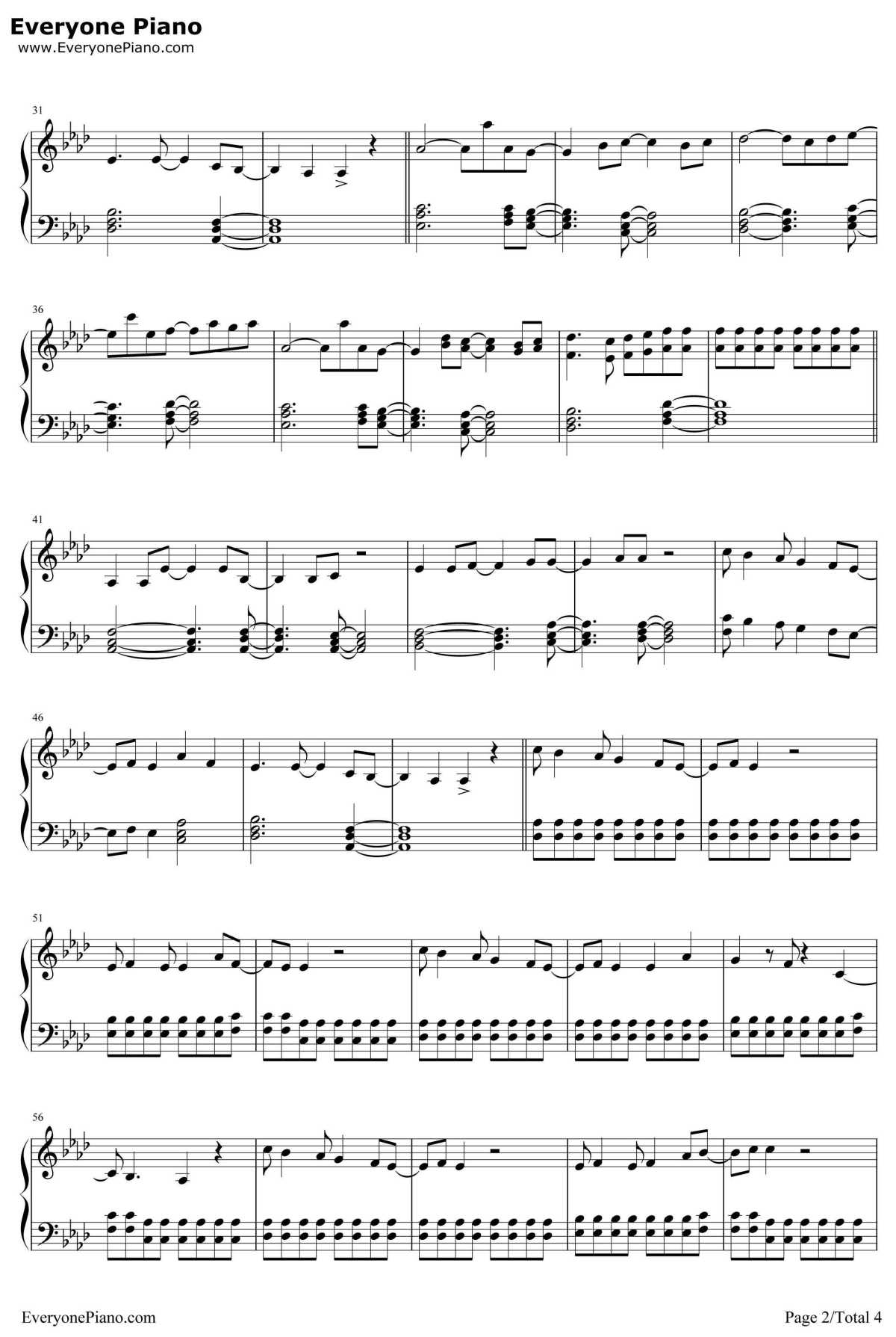 Stay the Night钢琴谱-Zedd&HayleyWilliams-zedd2