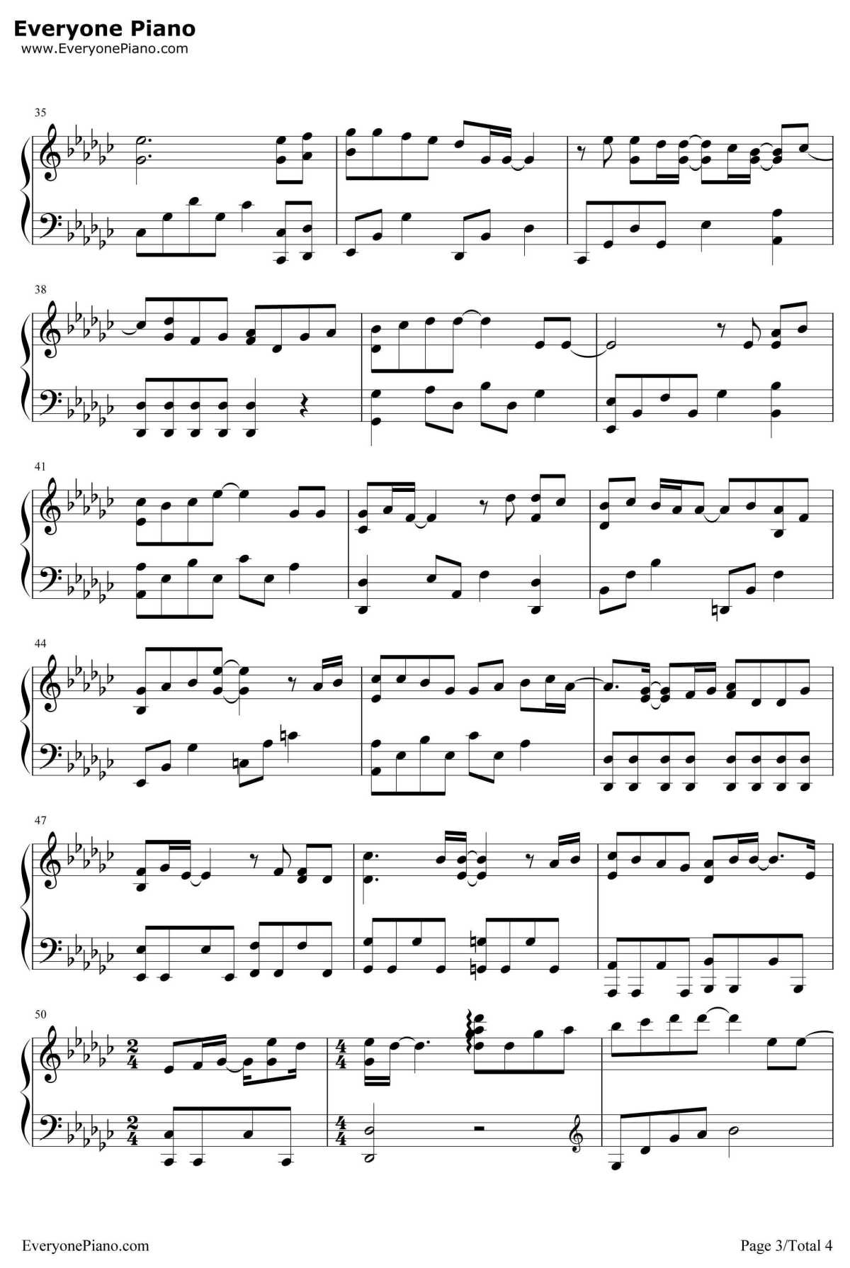 疯了般想你钢琴谱-金泰妍-TheKing2HeartsOST3