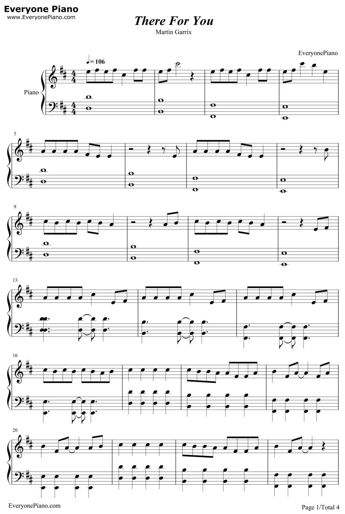 There for You钢琴谱-MartinGarrix1