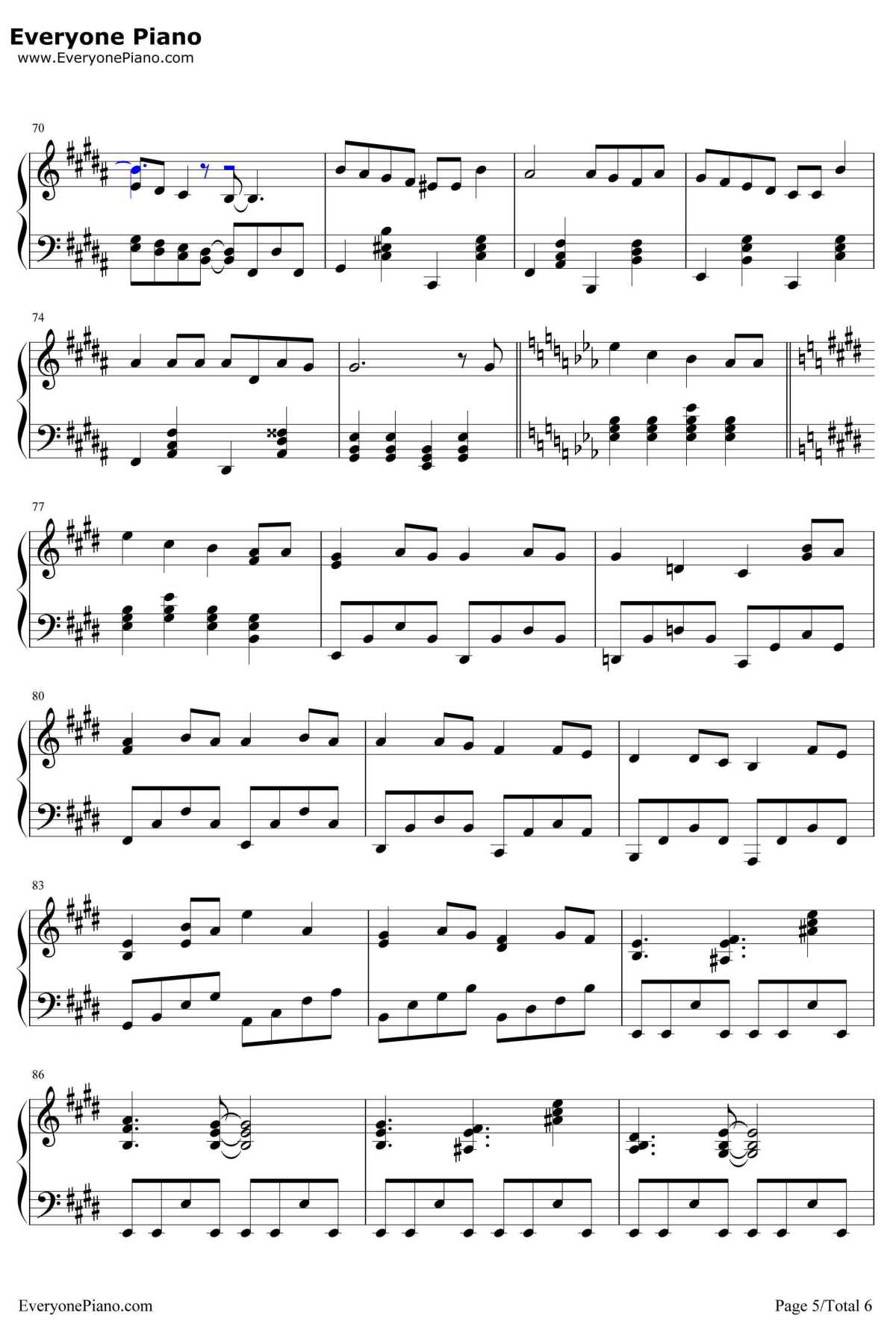 Butterfly钢琴谱-木村KAELA5