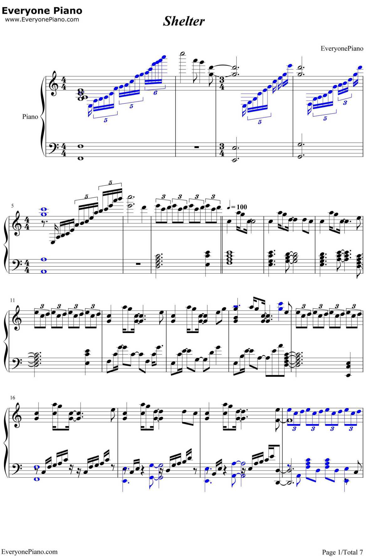 Shelter钢琴谱-PorterRobinson&Madeon-动画MV1