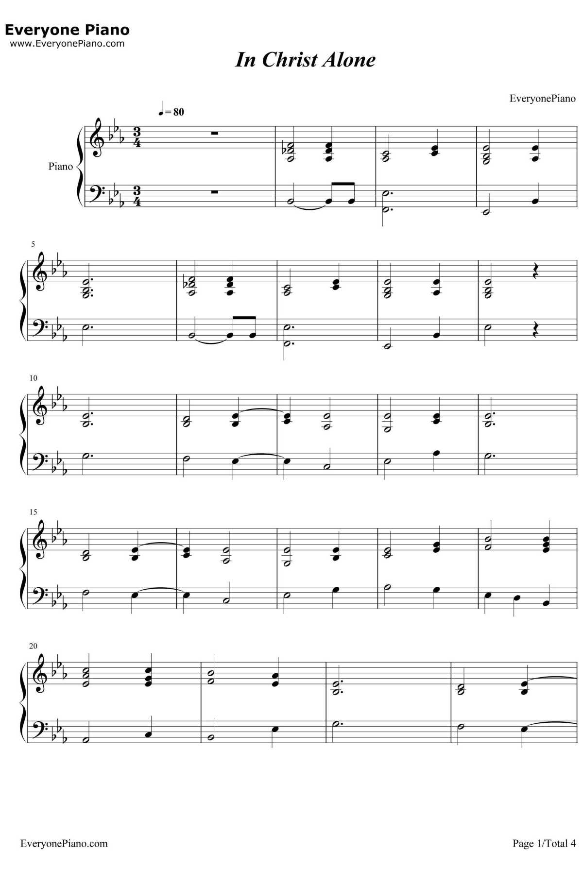 In Christ A lone钢琴谱-OwlCity1
