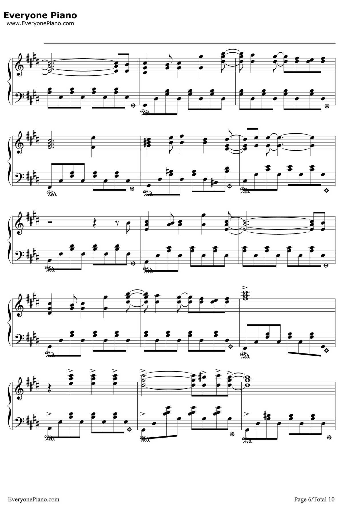 Godknows...钢琴谱-平野绫-凉宫春日的忧郁6