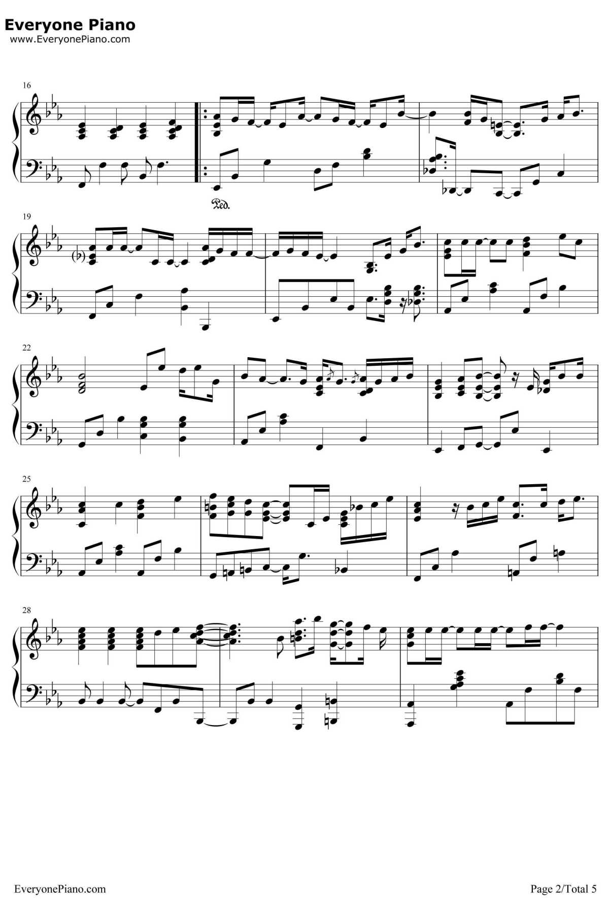 轻闭双眼钢琴谱-平井坚-平井坚-《在世界中心呼唤爱》主题曲2