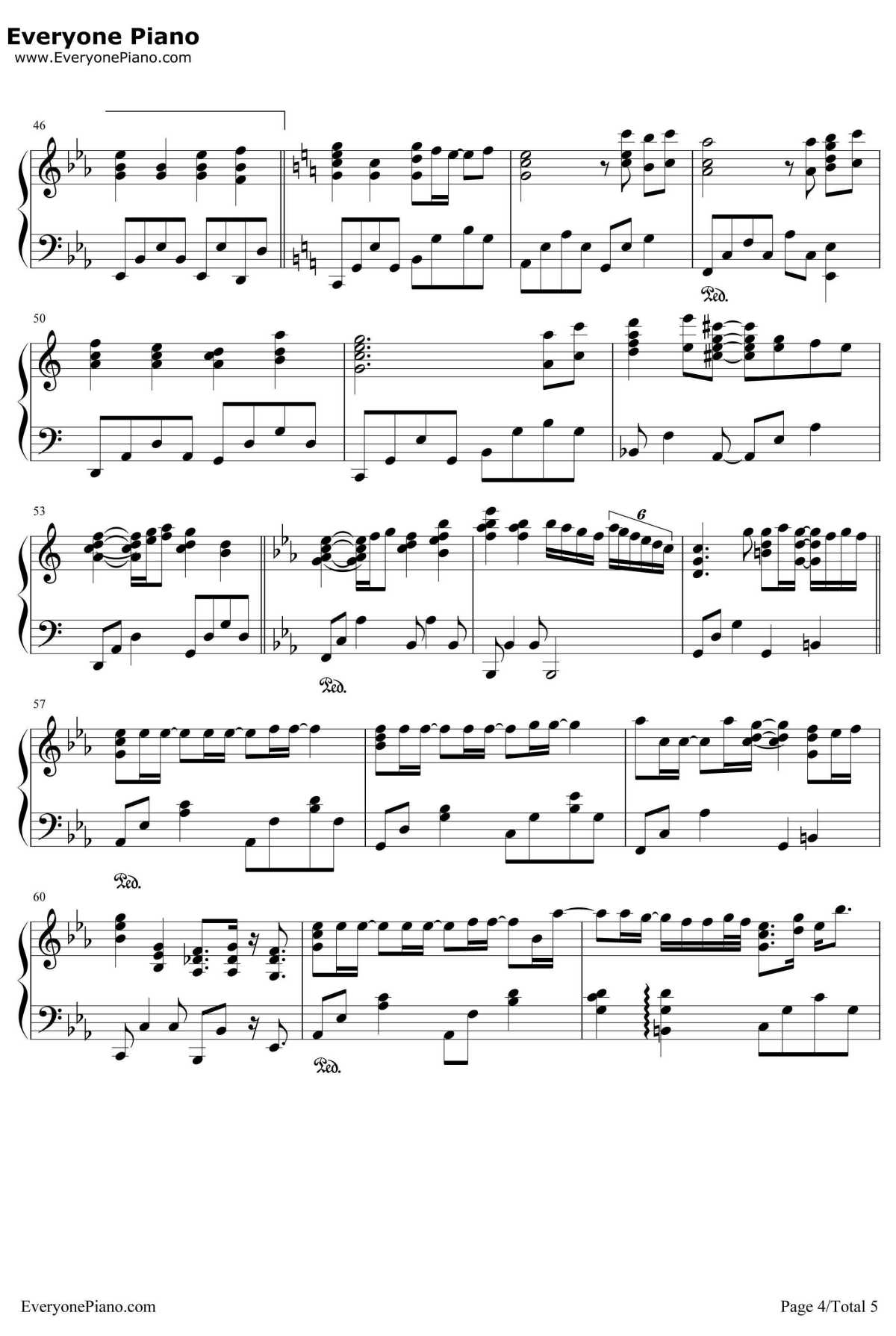 轻闭双眼钢琴谱-平井坚-平井坚-《在世界中心呼唤爱》主题曲4