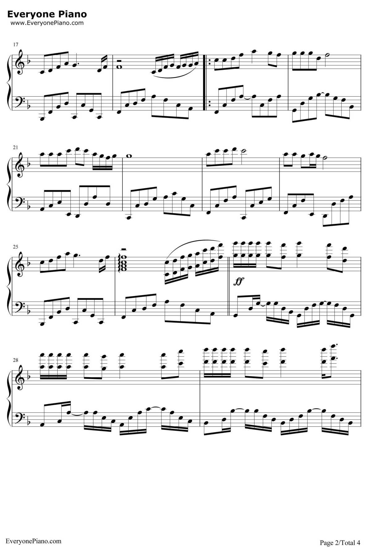 甘心情愿钢琴谱-郭峰-郭峰-EOP曲2