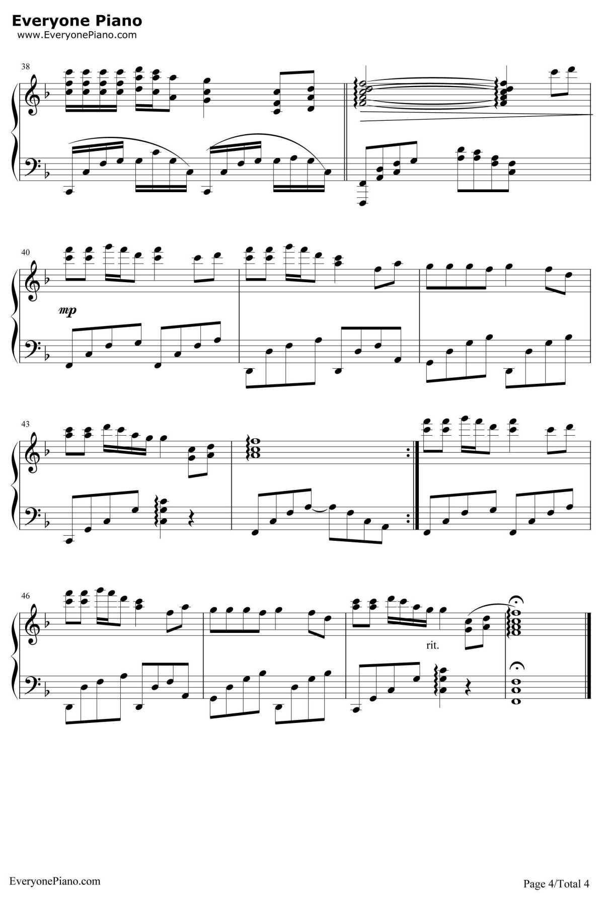 甘心情愿钢琴谱-郭峰-郭峰-EOP曲4