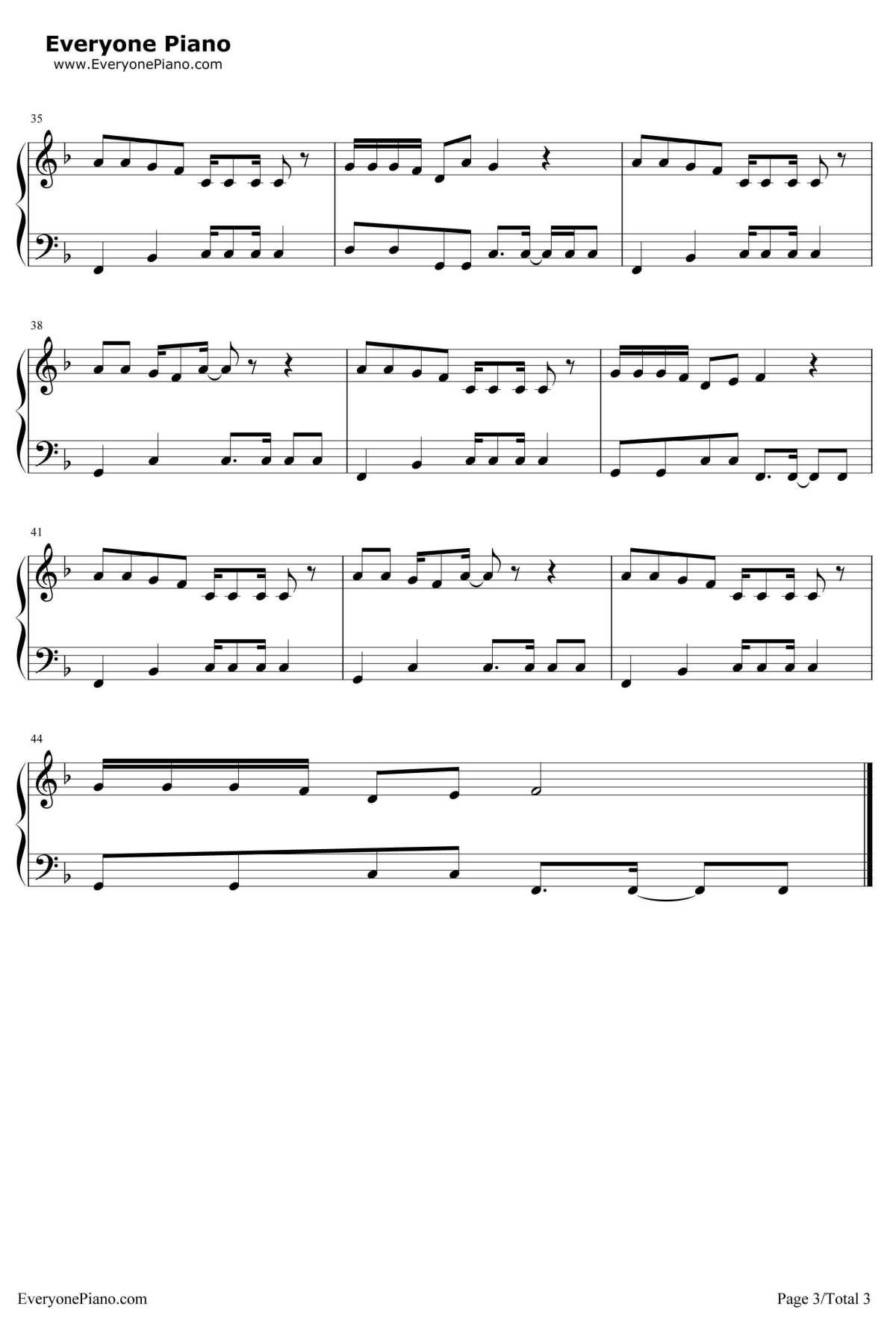 咖喱咖喱钢琴谱-牛奶咖啡-欢乐颂2插曲3