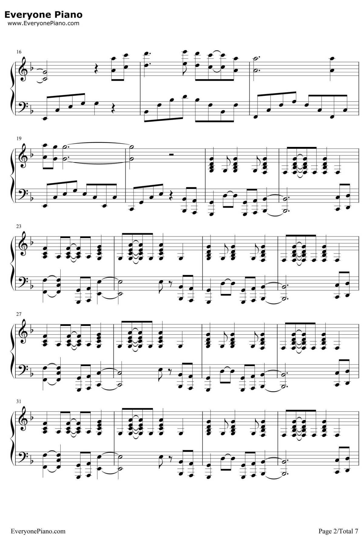 Paradise钢琴谱-Coldplay2