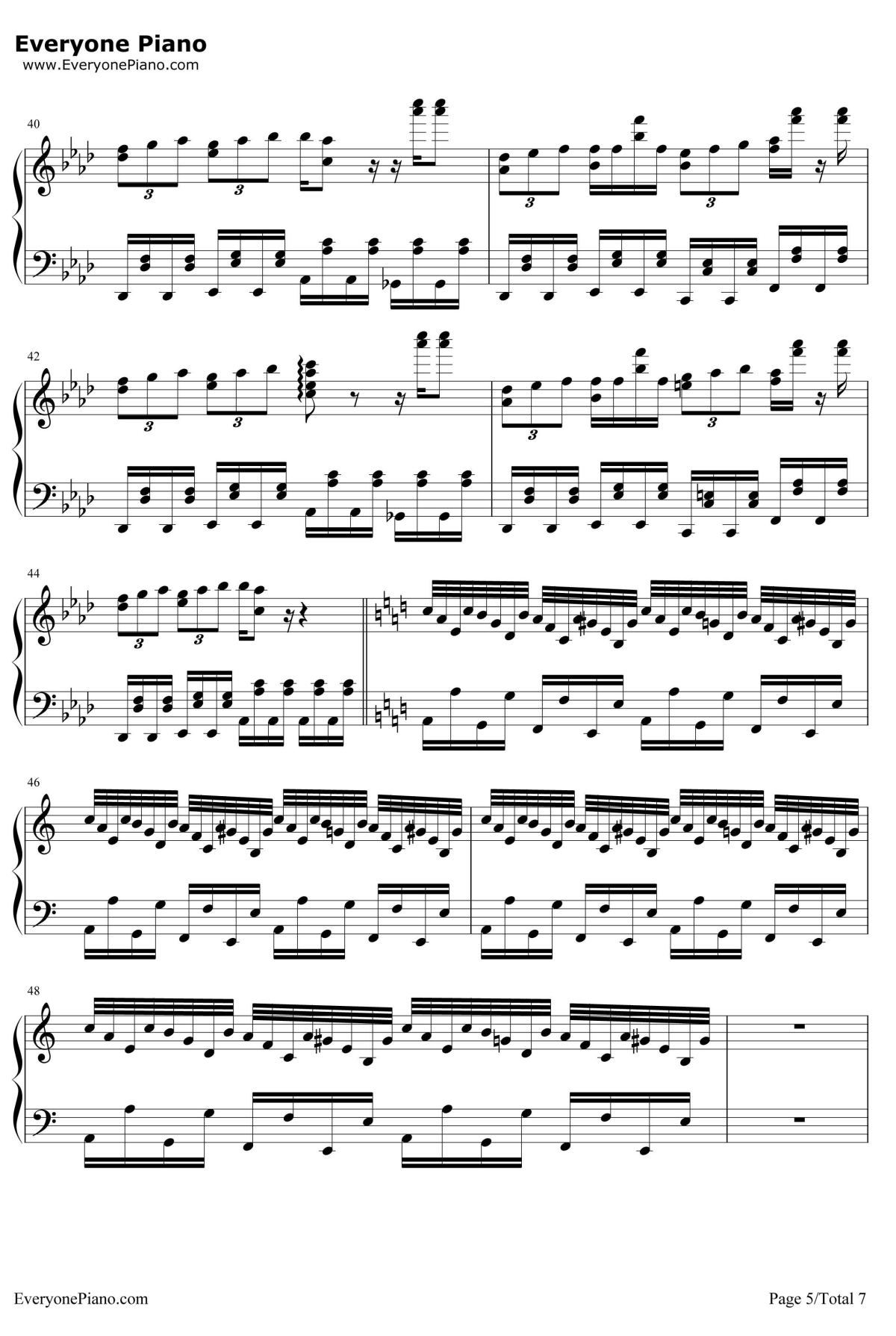 ネイティブフェイス钢琴谱-东方Project-东方风神录BGM5