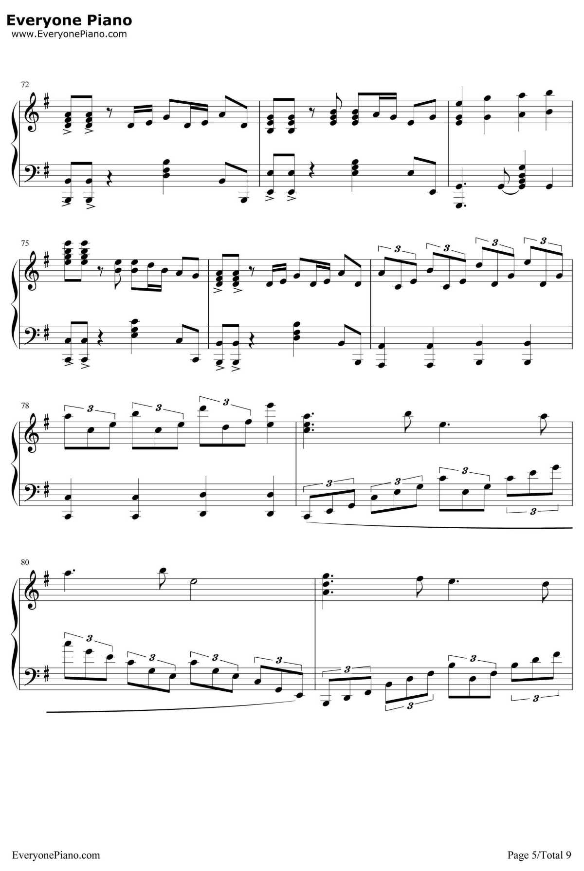 拍手喝采歌合钢琴谱-supercell-刀语再放送OP5