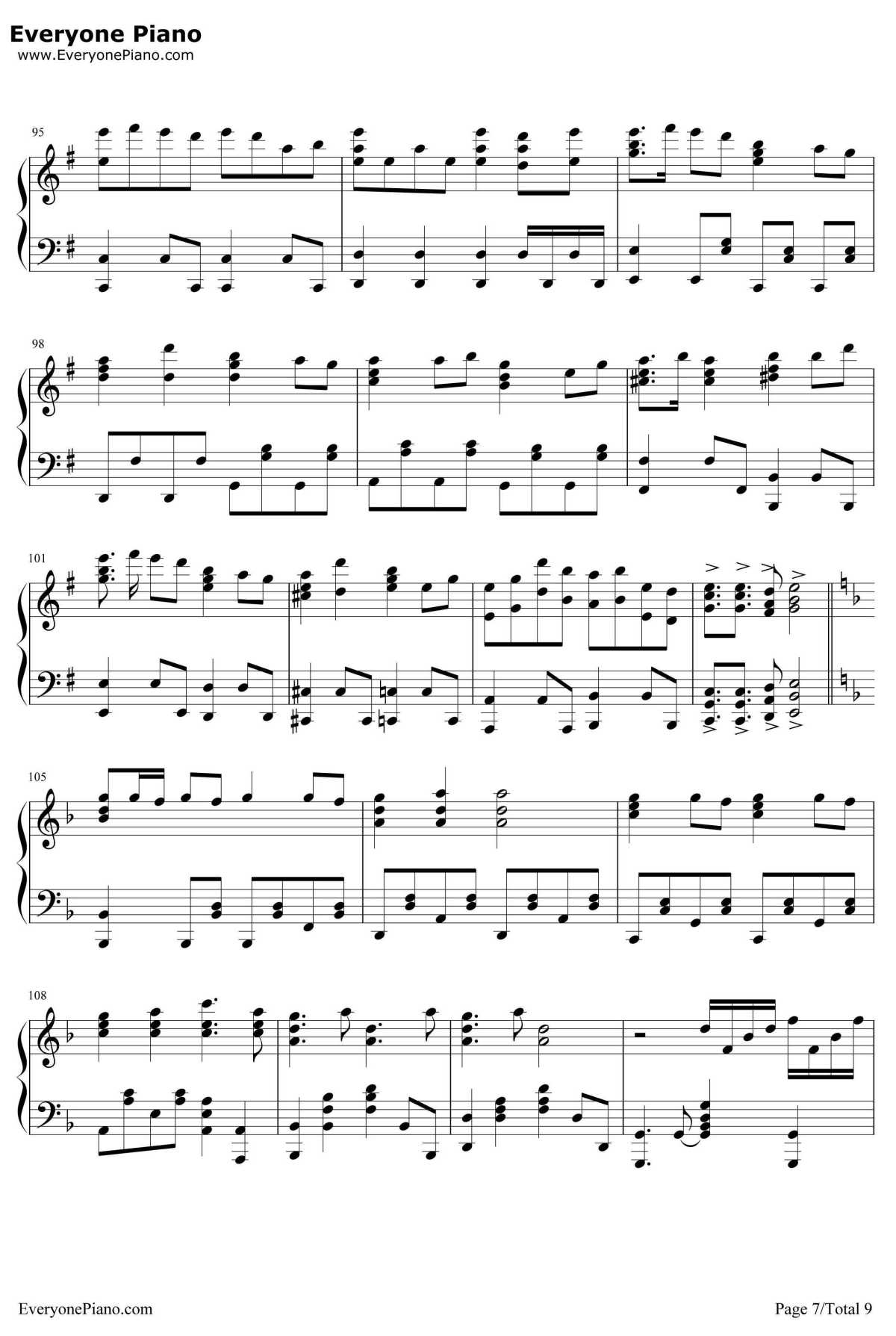 拍手喝采歌合钢琴谱-supercell-刀语再放送OP7