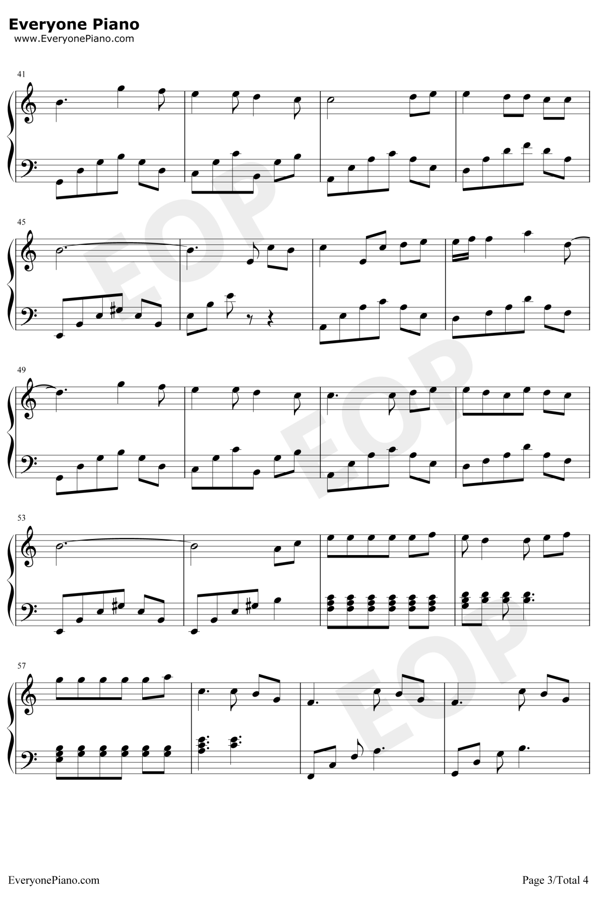 故事细腻钢琴简单版钢琴谱-林俊杰3