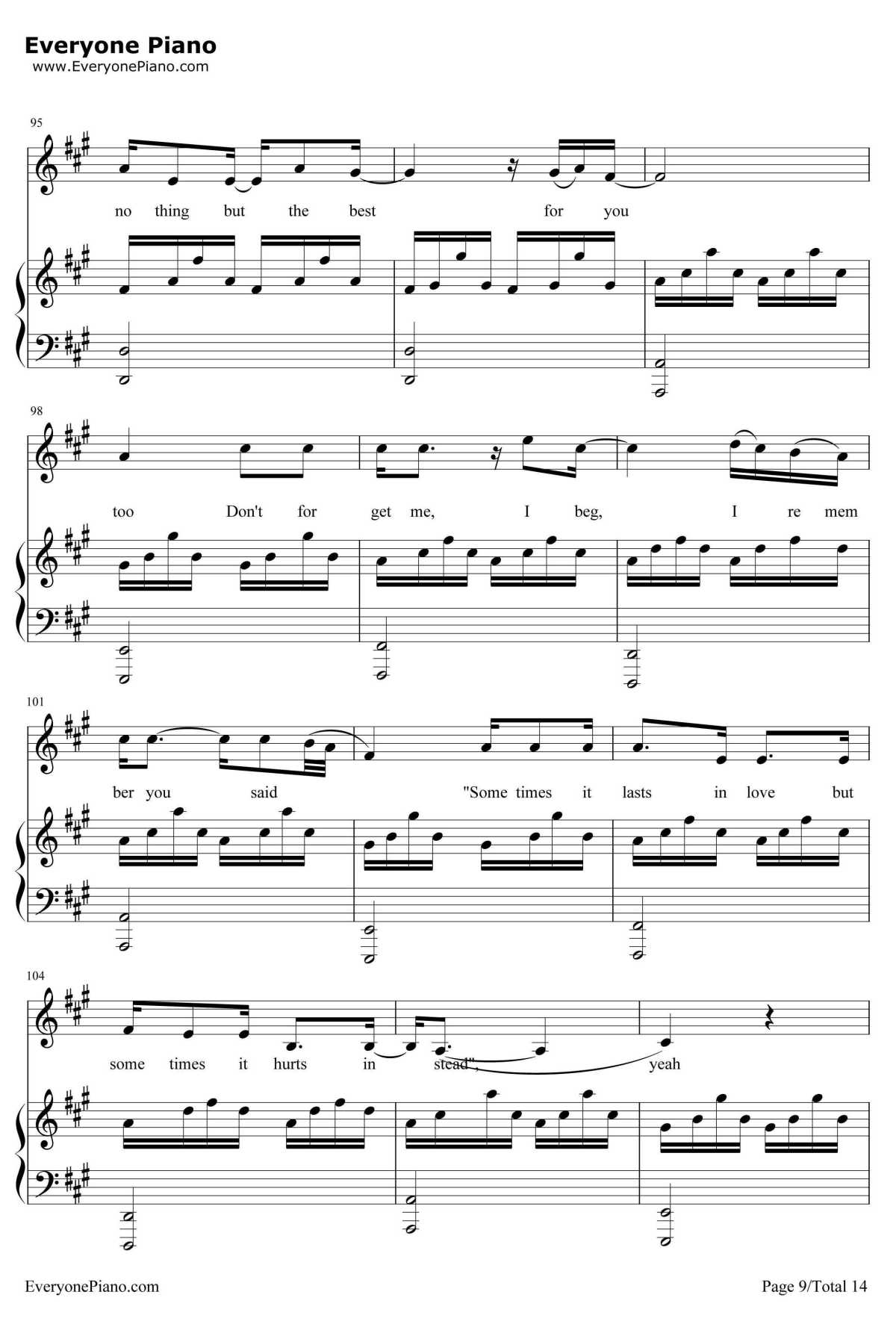 Someone like You钢琴谱-Adele-弹唱版9