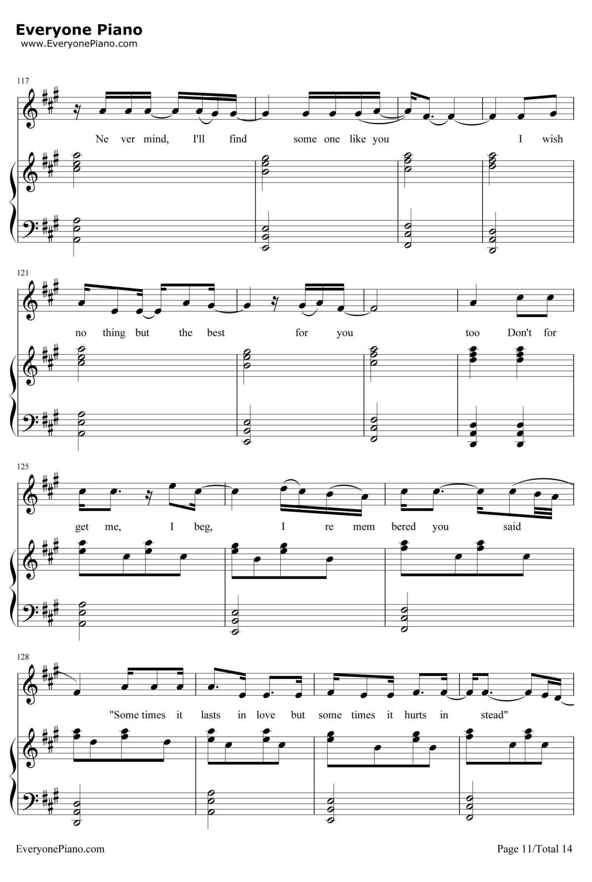 Someone like You钢琴谱-Adele-弹唱版11