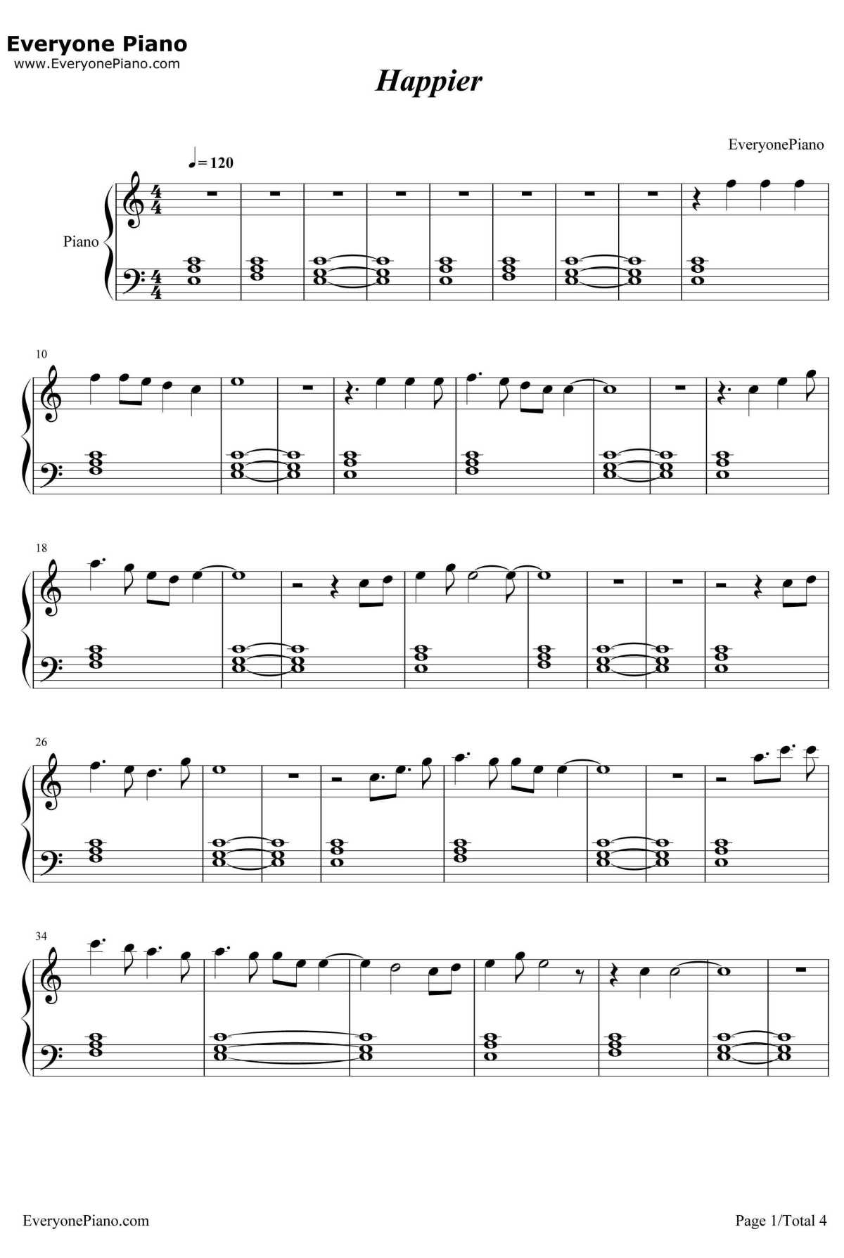 Happier钢琴谱-EdSheeran1