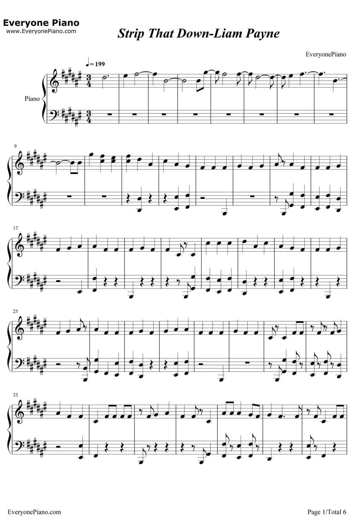 Strip That Down钢琴谱-LiamPayne1