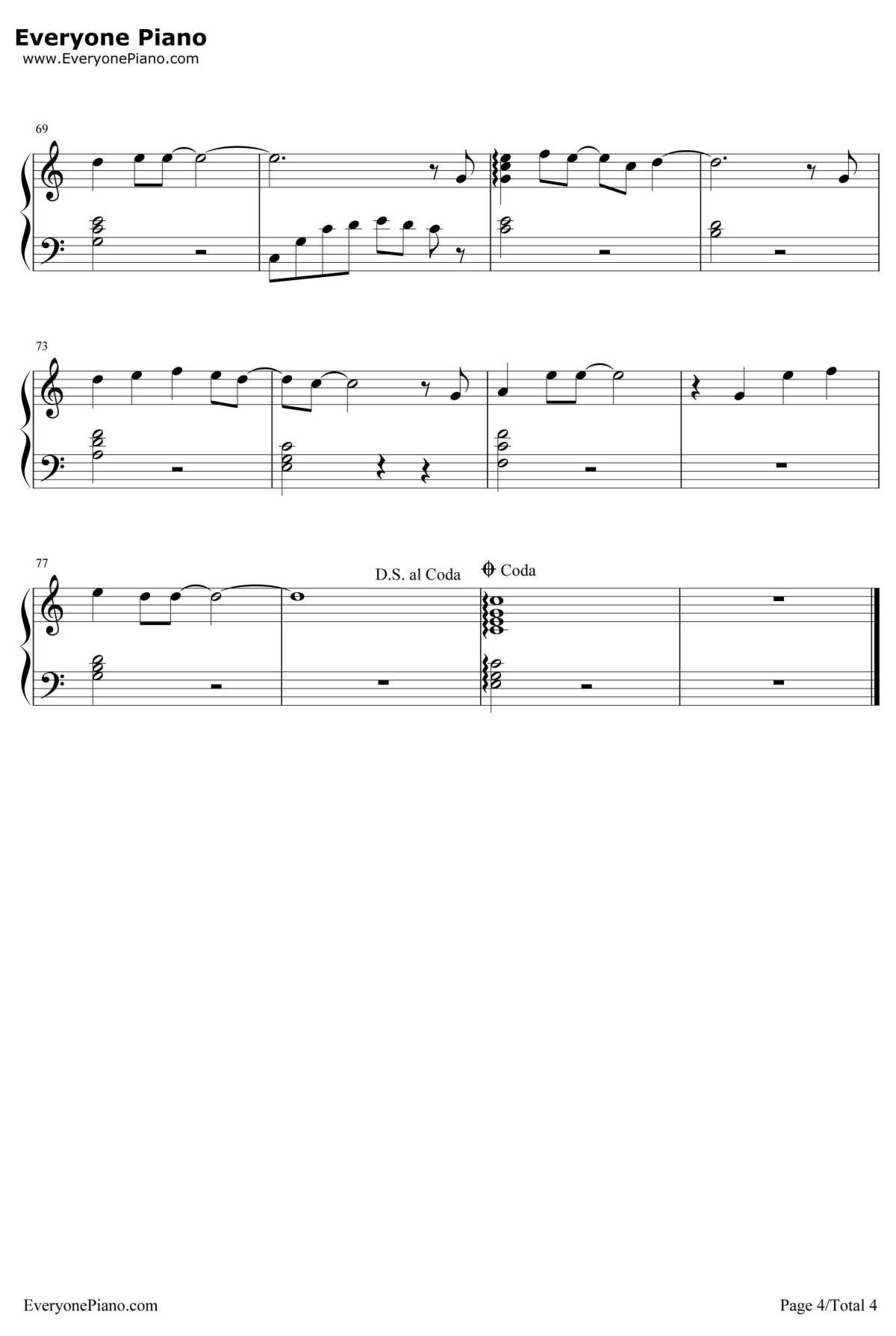 ガーネット钢琴谱-奥华子-穿越时空的少女主題歌4