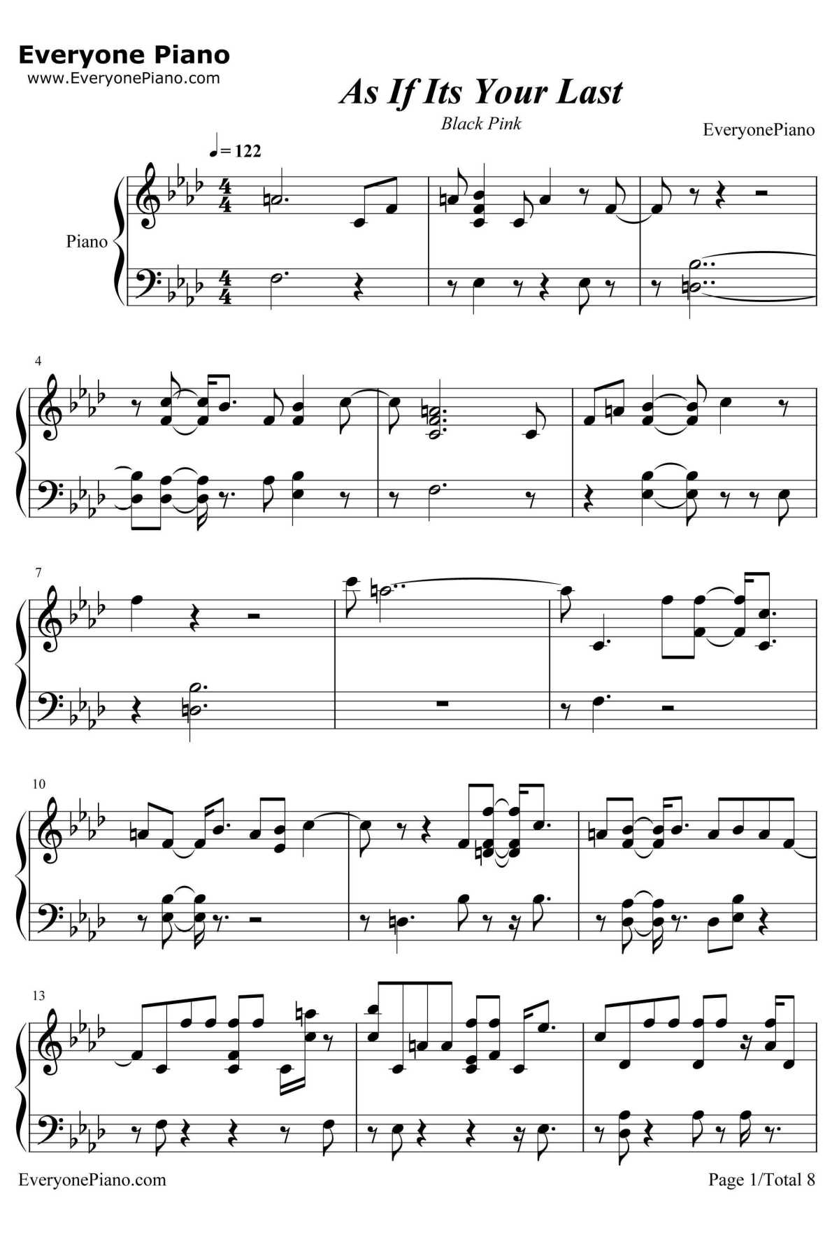 As If It's Your Last钢琴谱-BlackPink1