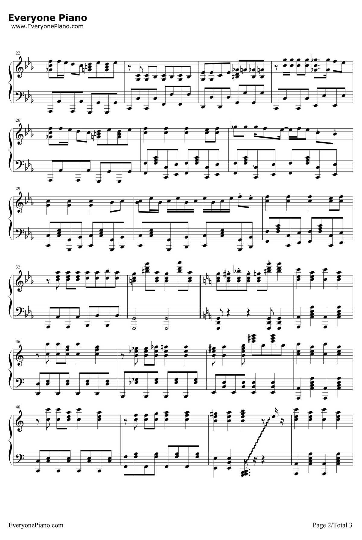 太阳曰く燃えよカオス钢琴谱-田中秀和-潜行吧！奈亚子OP2