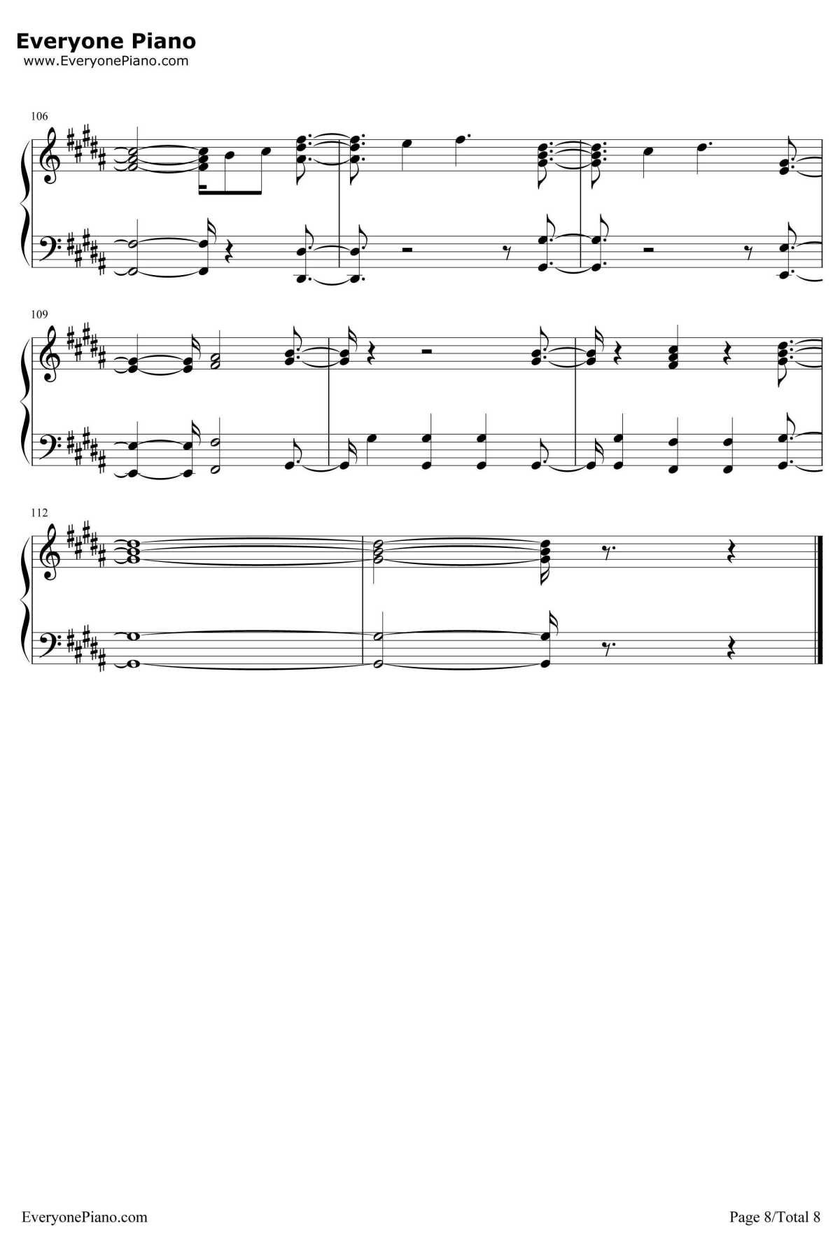 2U钢琴谱-DavidGuettaftJustinBieber8