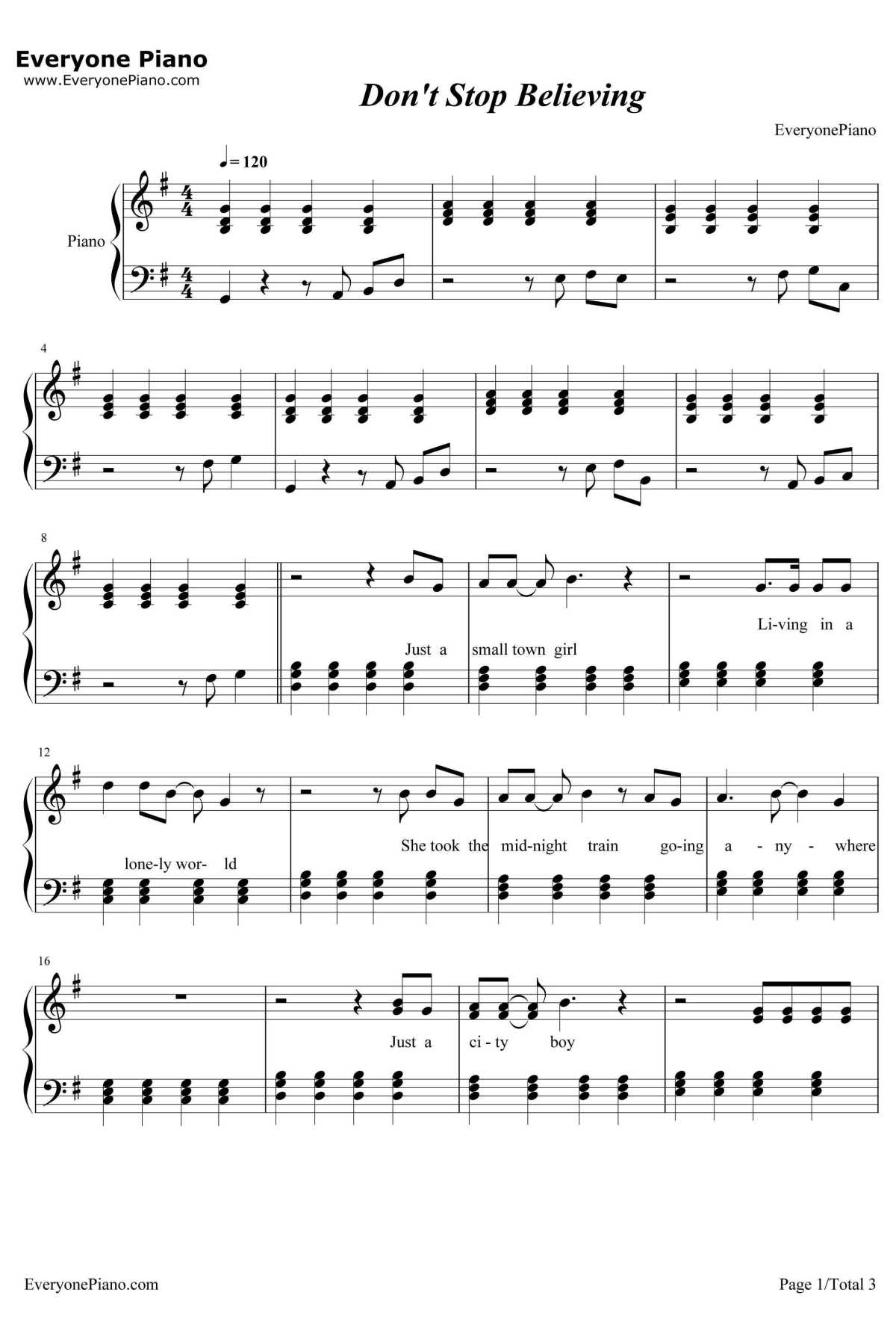 Don't Stop Believing钢琴谱-Journey1