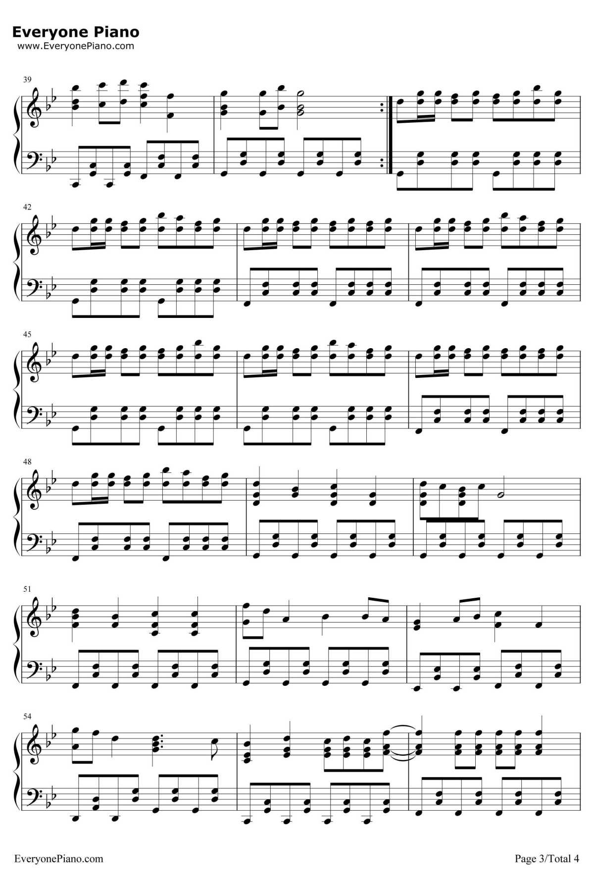 小苹果钢琴谱-筷子兄弟-老男孩之猛龙过江宣传曲3