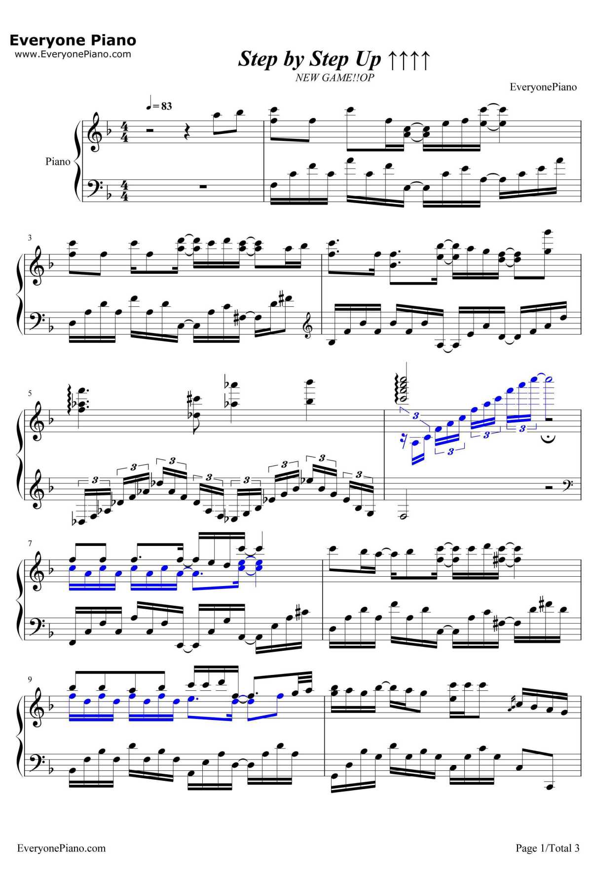 Step by Step Up钢琴谱-Fourfolium-NEWGAMEOP1