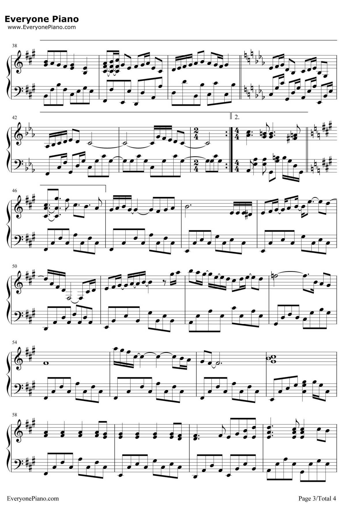 光の旋律钢琴谱-Kalafina-空之音OP3