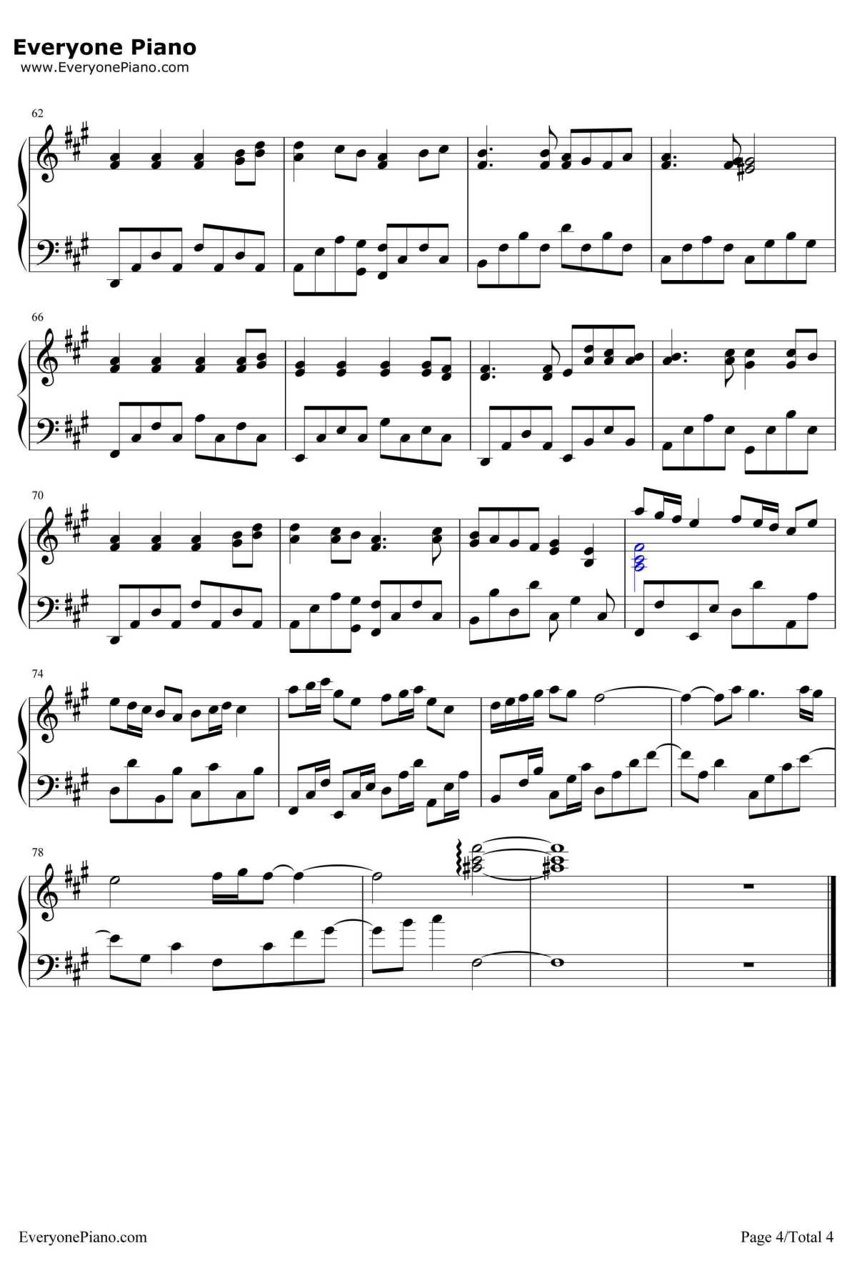 光の旋律钢琴谱-Kalafina-空之音OP4