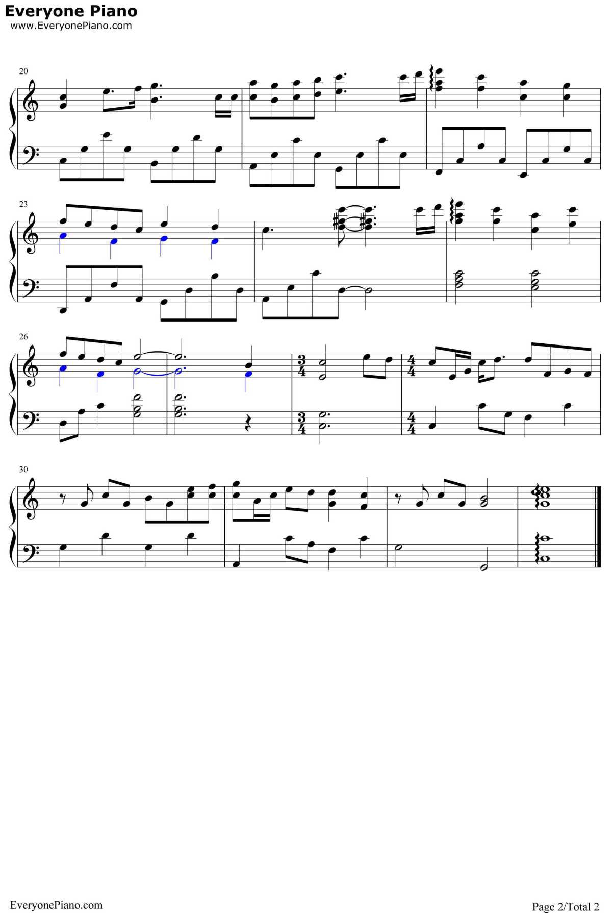 安心的温柔钢琴谱-杨洋2