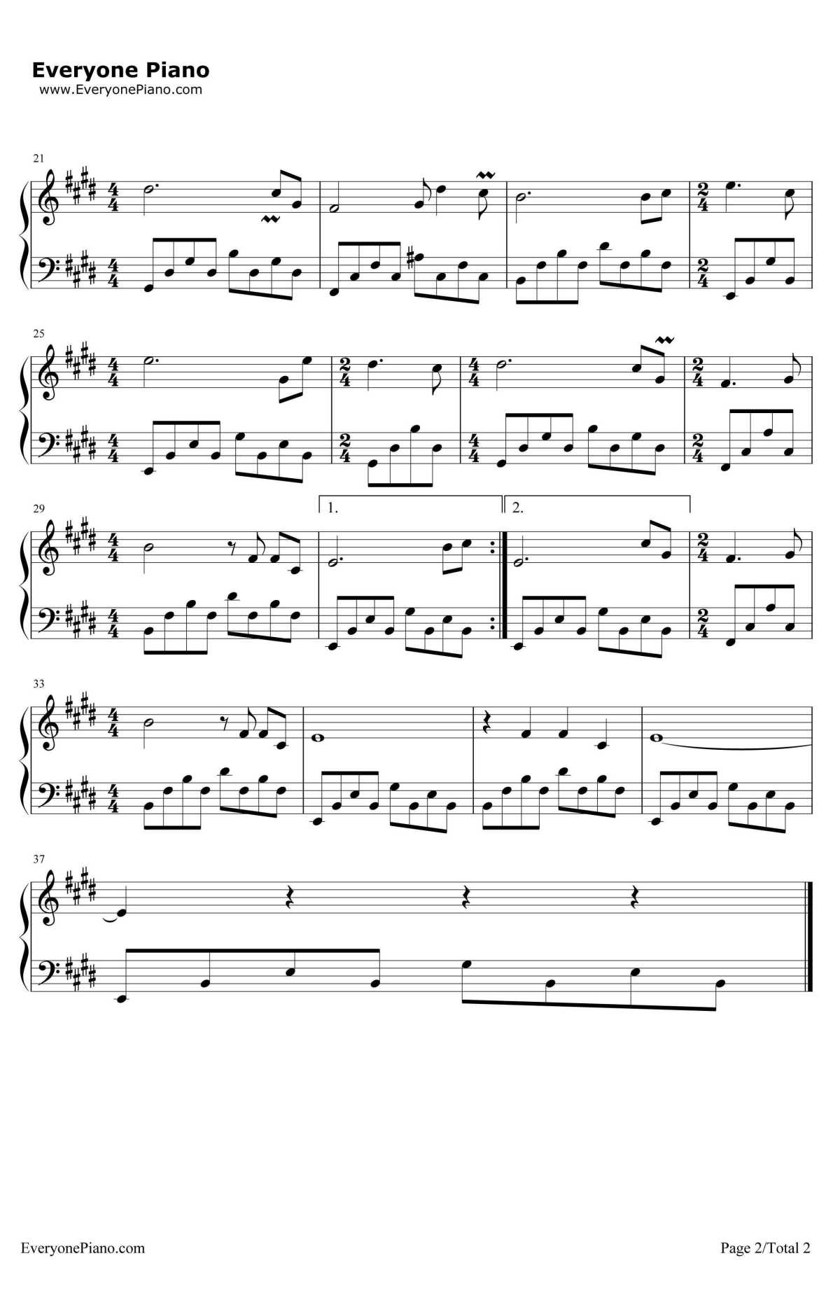 牧羊曲钢琴谱-郑绪岚-少林寺插曲2