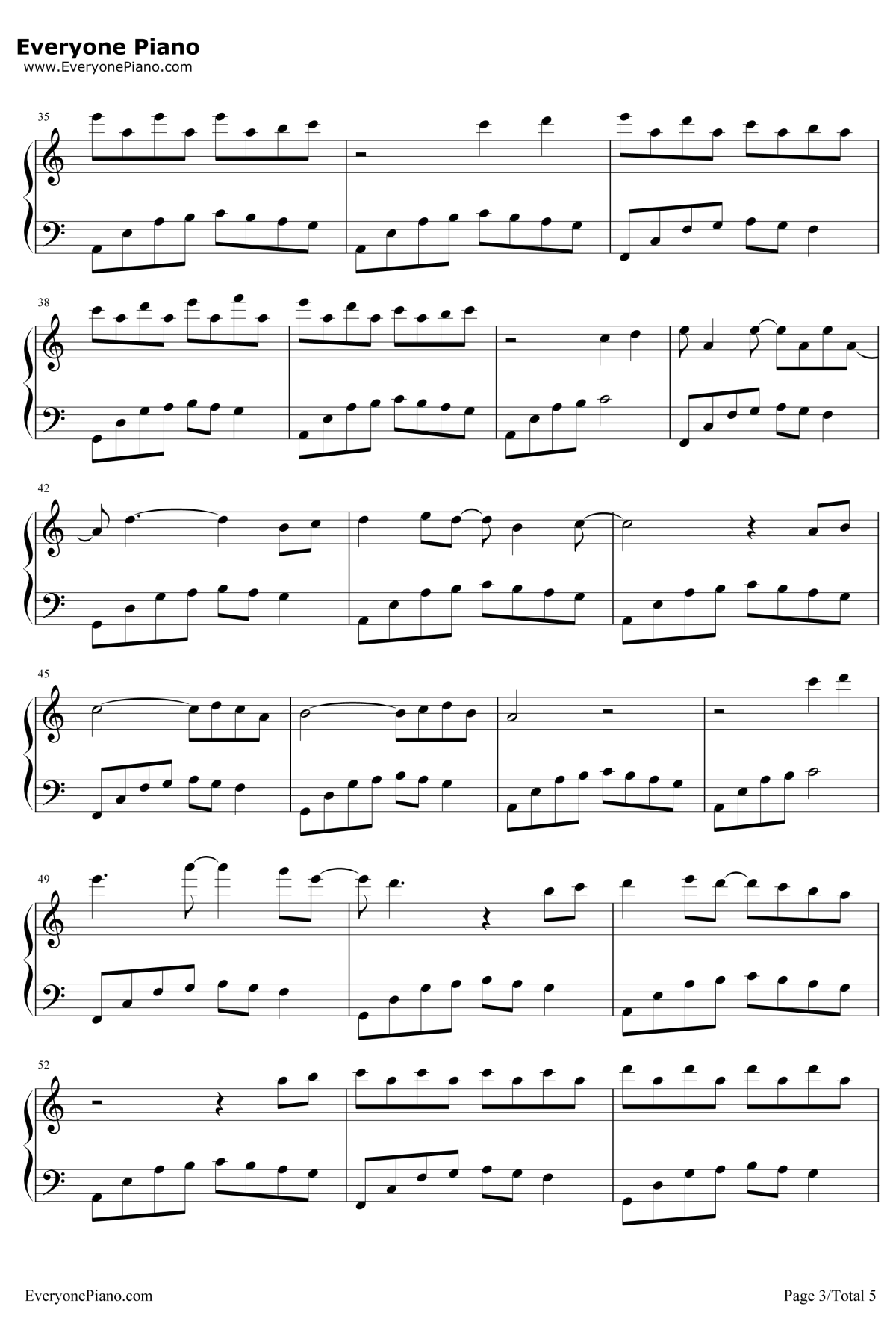 Where Are You钢琴谱-AniFace3